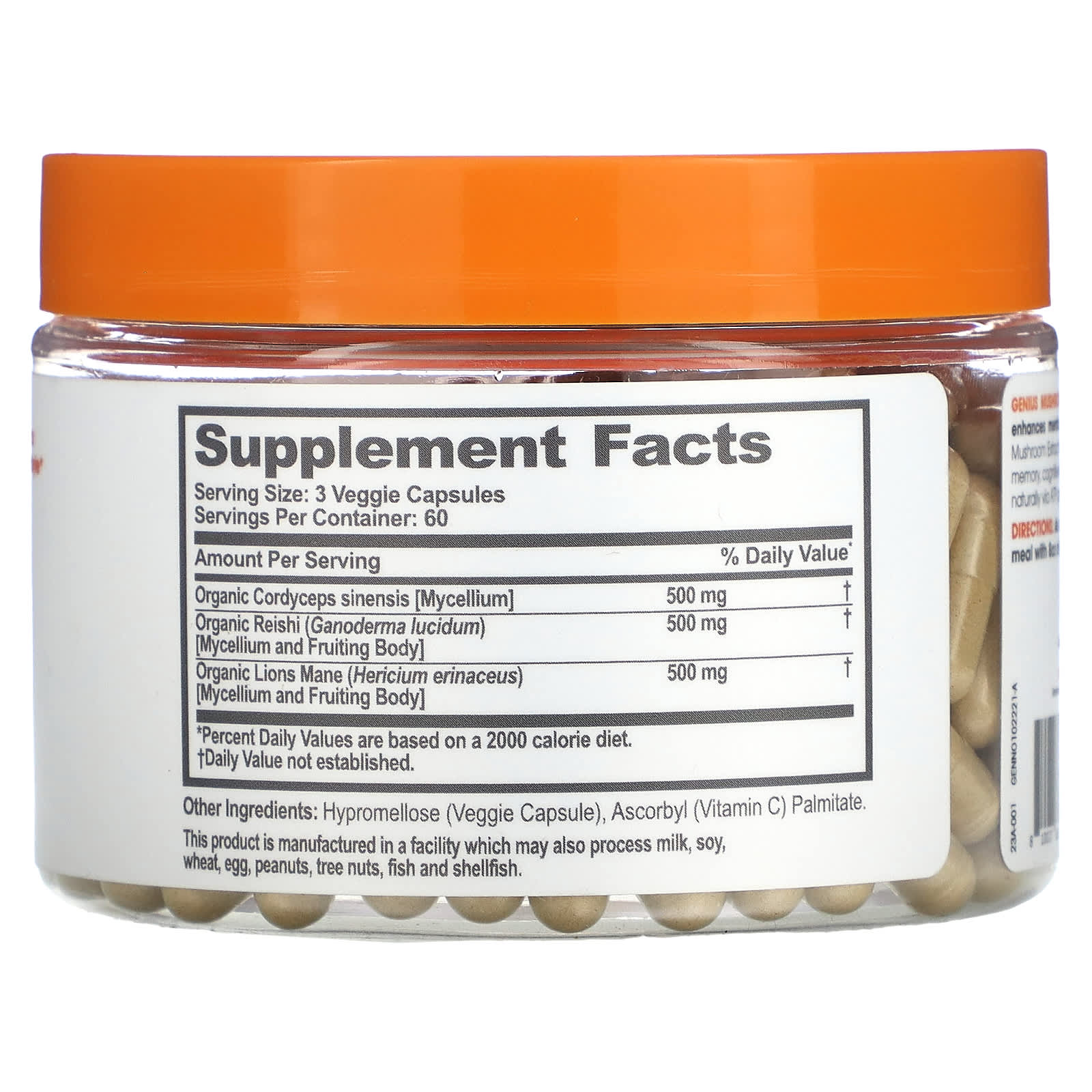 The Genius Brand, Genius Mushrooms, 180 Veggie Capsules - Image 2