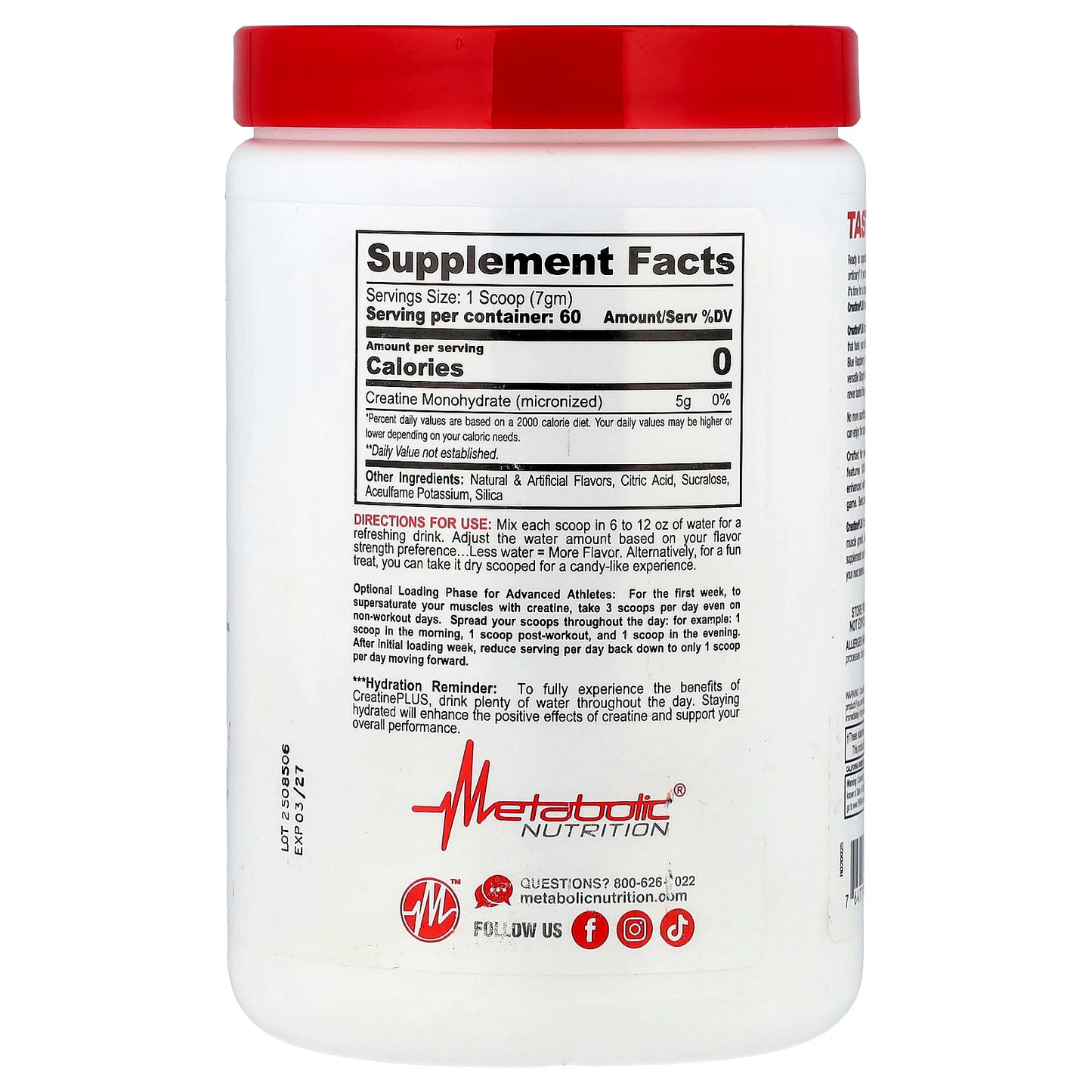 Metabolic Nutrition, Micronized Creatine Plus™, Lemonade, 420 g - Image 2