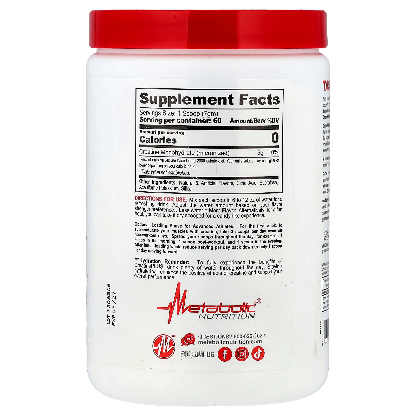 Metabolic Nutrition, Micronized Creatine Plus™, Lemonade, 420 g - Image 2