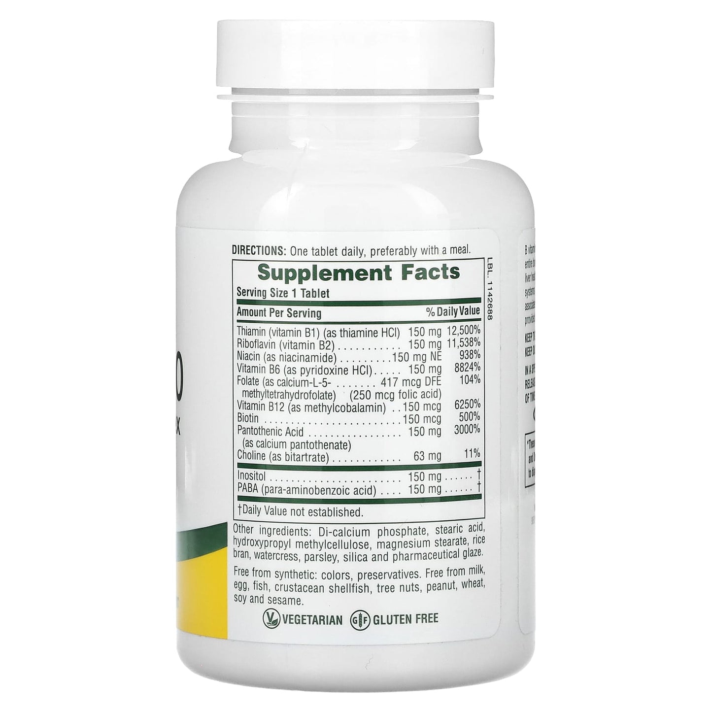 NaturesPlus, Sustained Release Mega B-150, 60 Tablets - Image 2