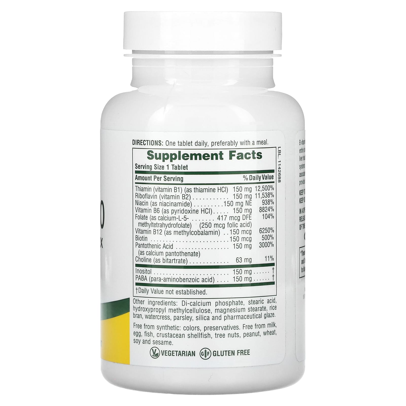 NaturesPlus, Sustained Release Mega B-150, 60 Tablets - Image 2