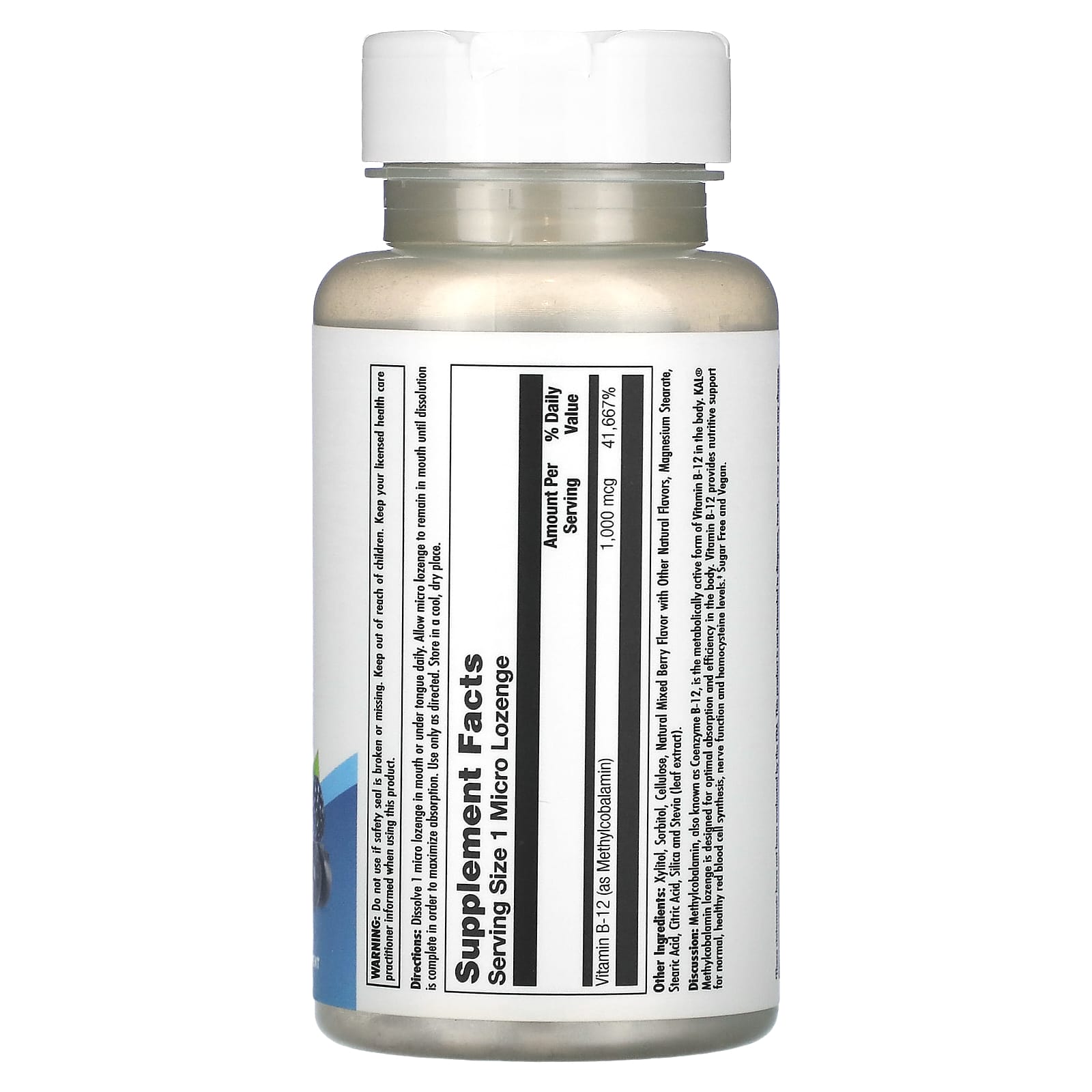 KAL Methylcobalamin Vitamin B-12 Lozenges, 1,000 mcg, 60 Count - Image 2