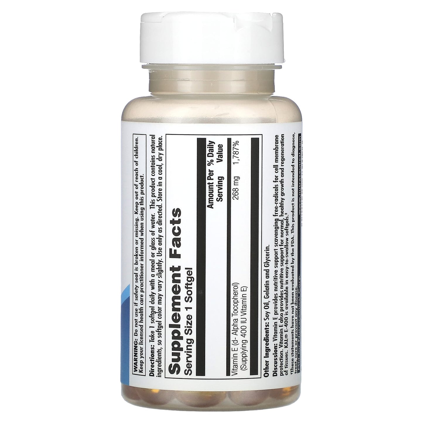 KAL, Vitamin E, 268 mg (400 IU), 90 SoftGels - Image 2