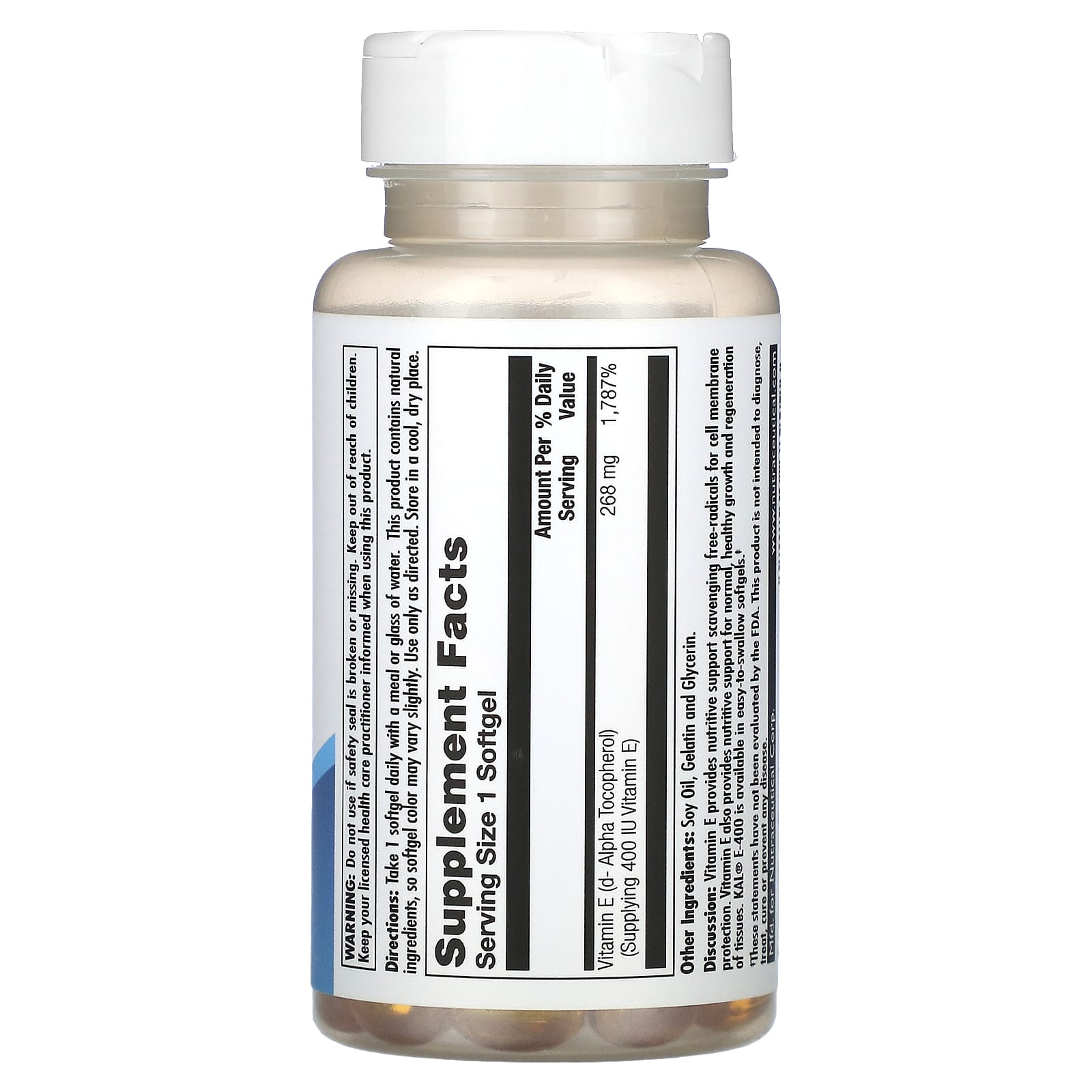 KAL, Vitamin E, 268 mg (400 IU), 90 SoftGels - Image 2