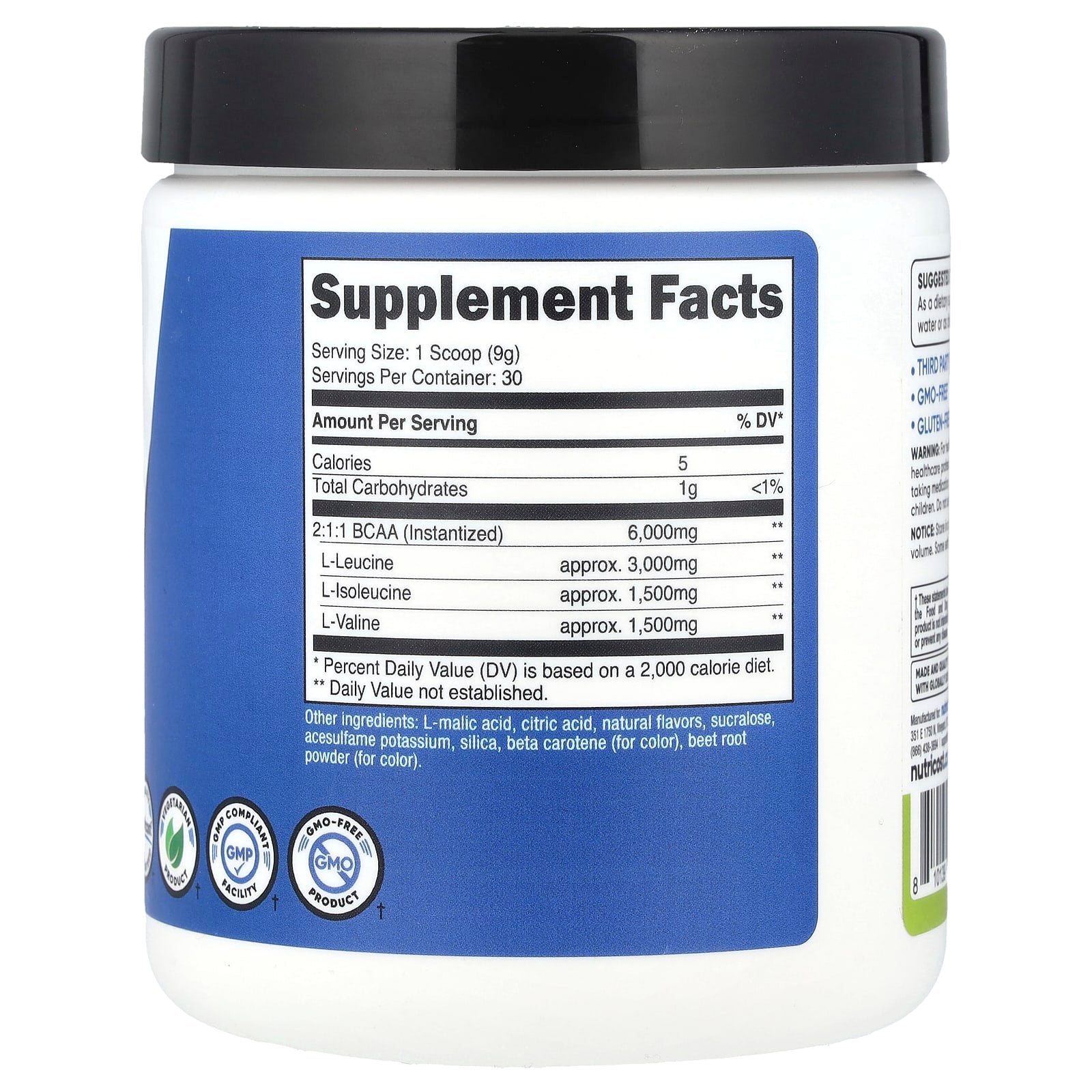 Nutricost, Performance, BCAA, Peach Pear, 9.6 oz (270 g) - Image 2