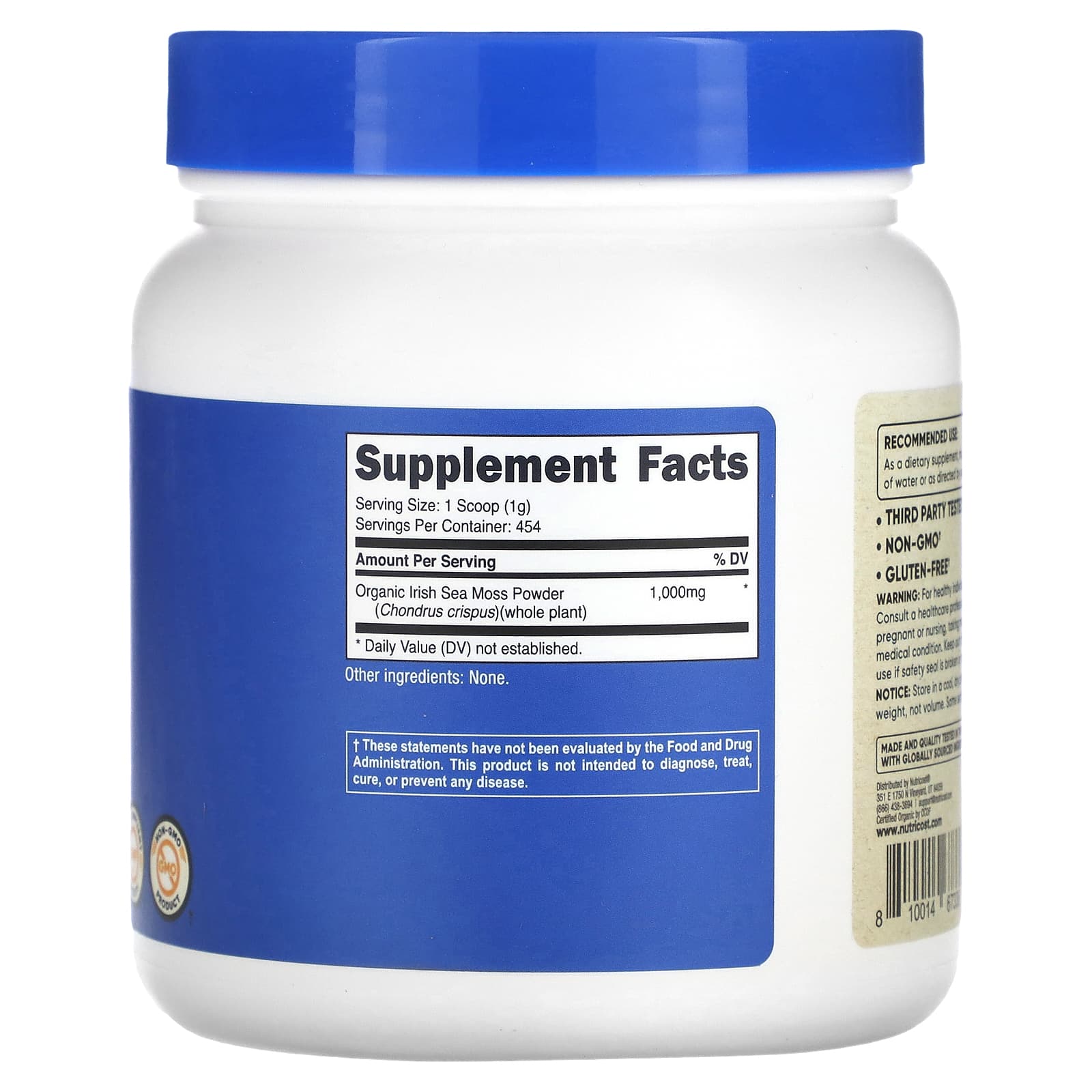 Nutricost, Organic Irish Sea Moss Powder, Unflavored, 16 oz (454 g) - Image 2