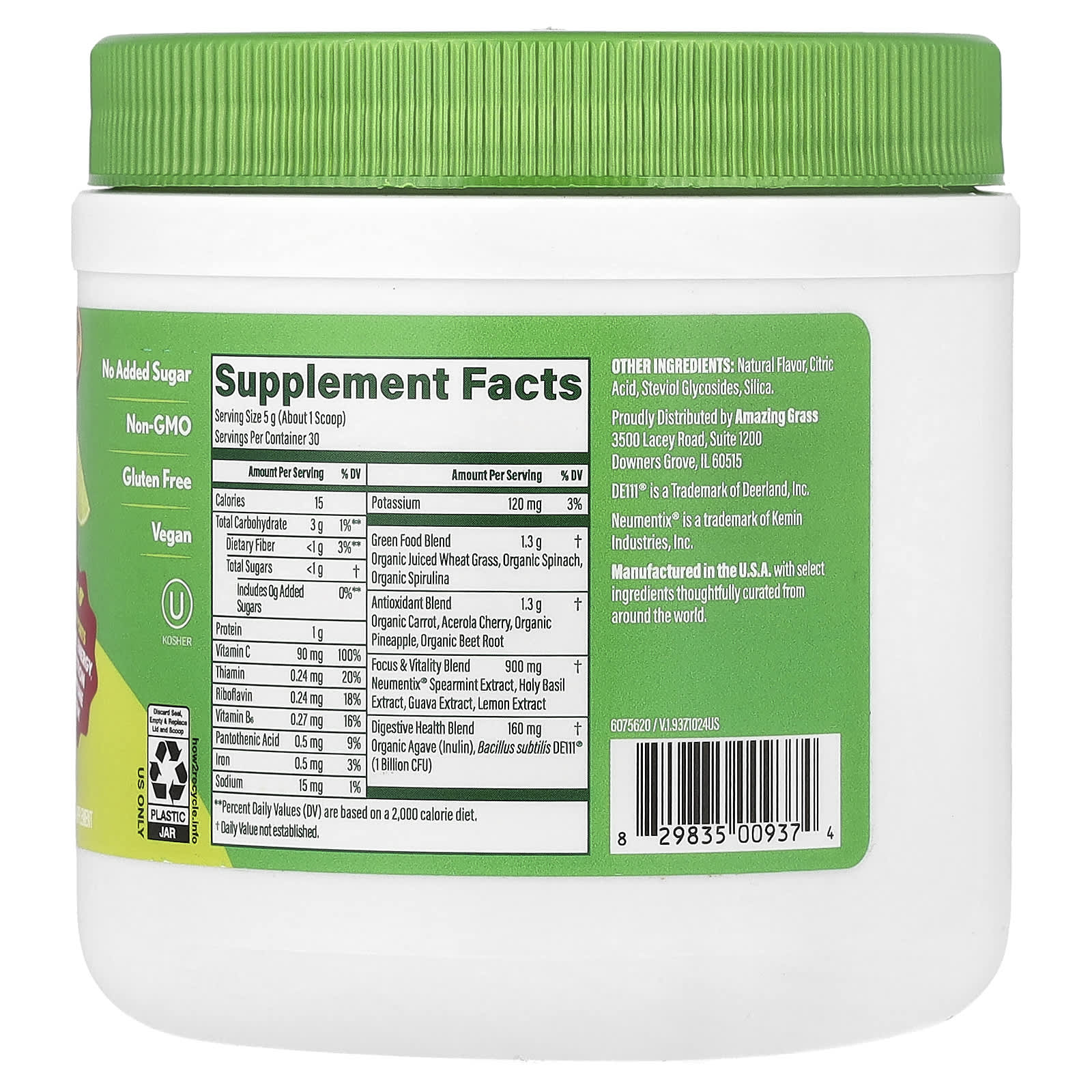 Amazing Grass Tropical Lime Greens Powder for Energy & Immune Support - Image 2