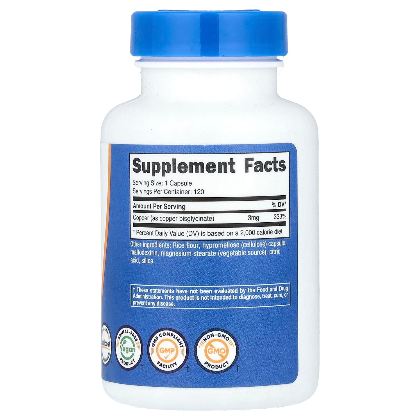 Nutricost, Copper Glycinate, 3 mg, 120 Capsules - Image 2