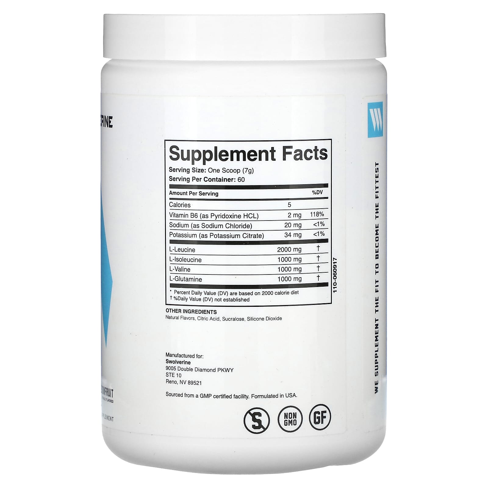 Swolverine, BCAA 2:1:1, Pineapple Passionfruit, 14.81 oz (420 g) - Image 2