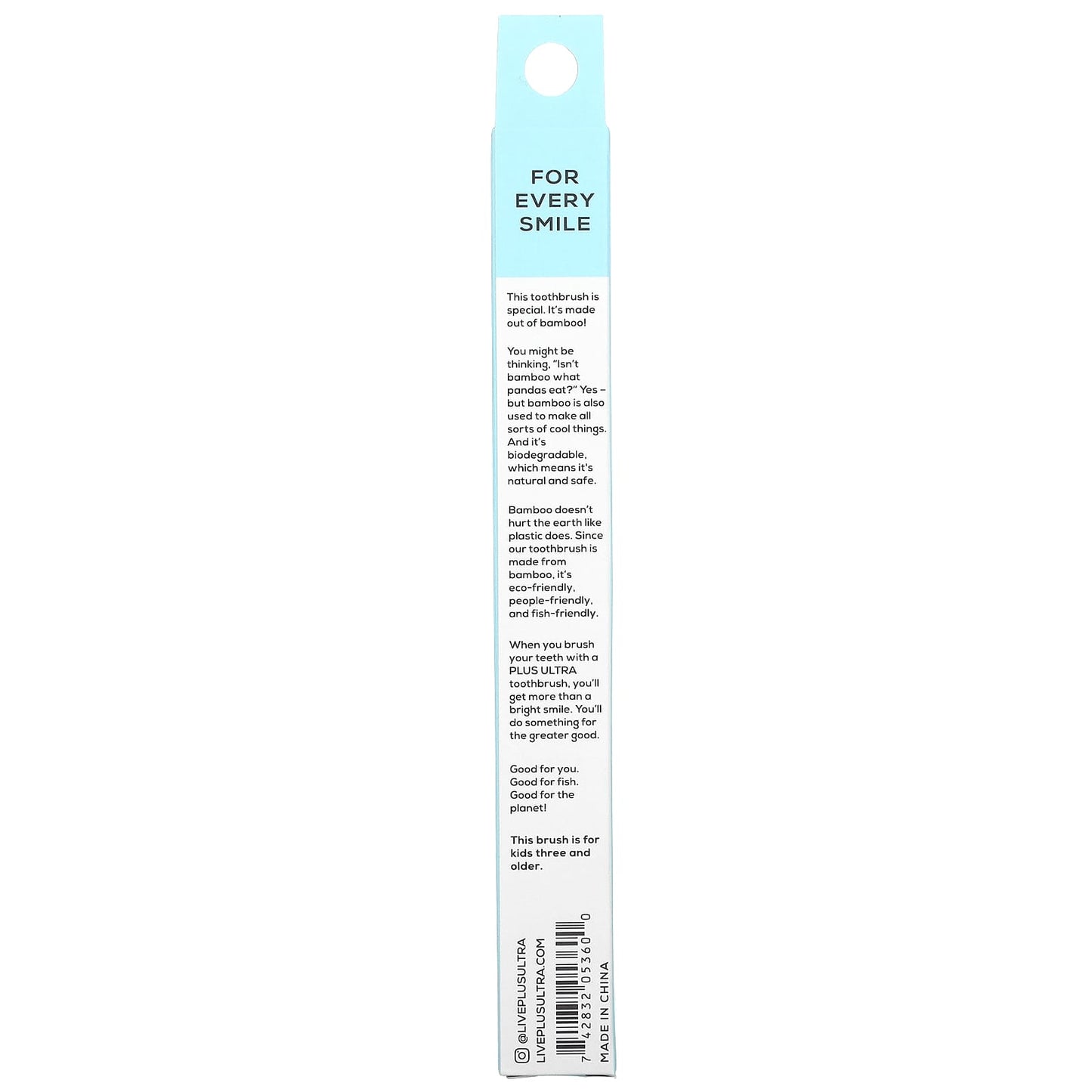 Plus Ultra, Bamboo Toothbrush, Brush Smile Repeat, Child, Soft, 1 Toothbrush - Image 2