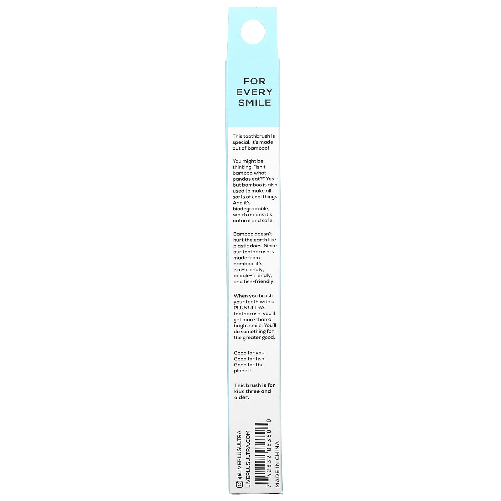 Plus Ultra, Bamboo Toothbrush, Brush Smile Repeat, Child, Soft, 1 Toothbrush - Image 2
