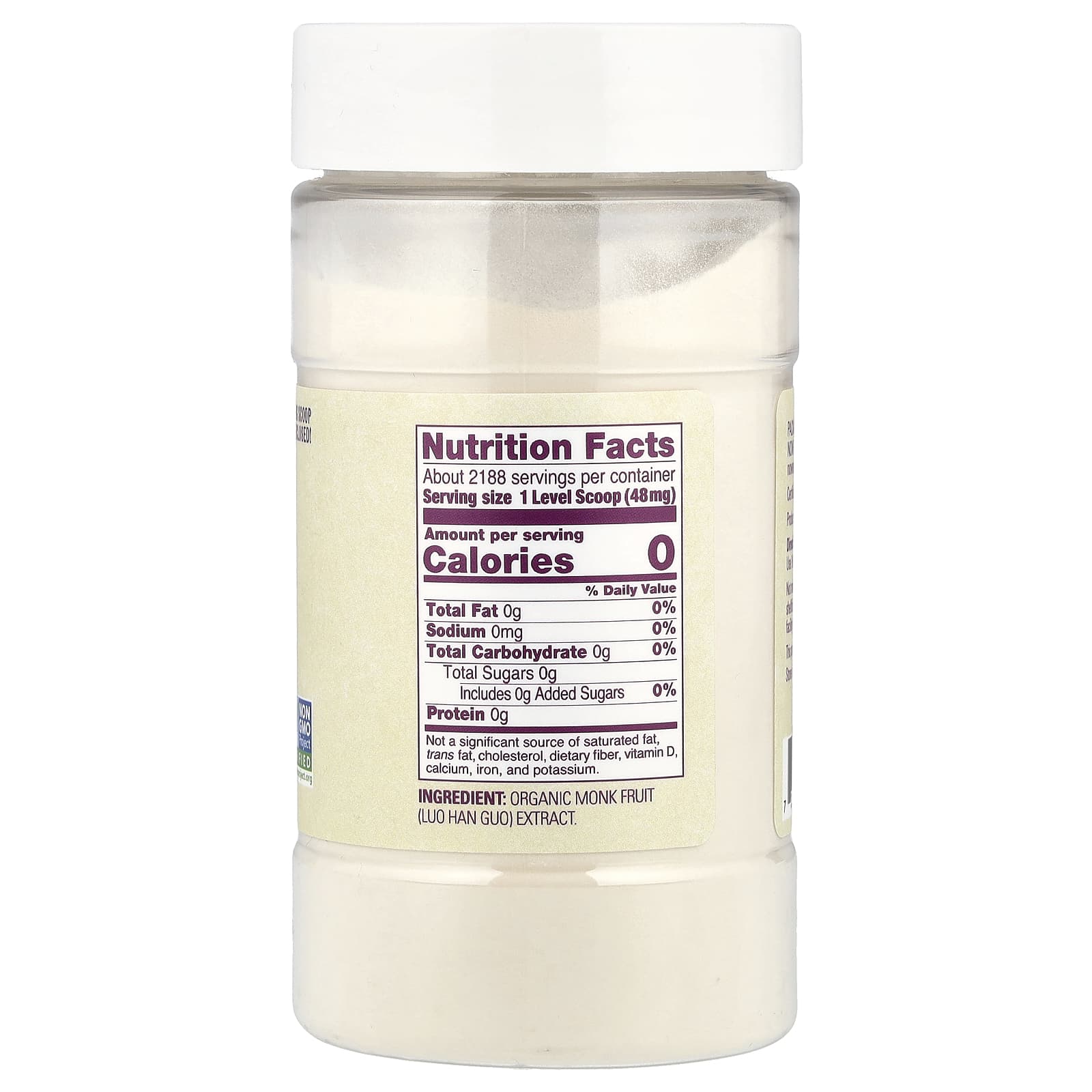 NOW Foods, Organic Monk Fruit Extract Powder, Zero-Calorie Sweetener, 3.7 oz (105 g)