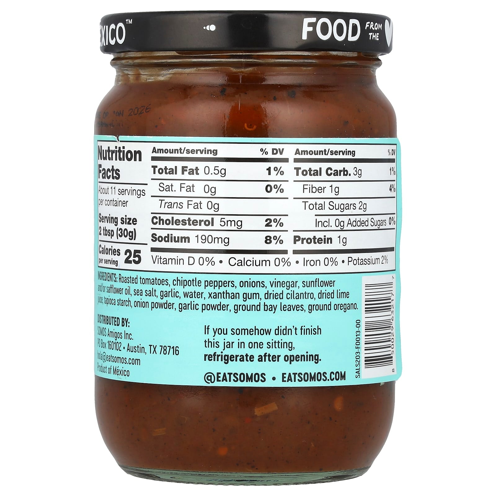 Somos, Smoky Chipotle Salsa, Medium , 12 oz (340 g) - Image 2