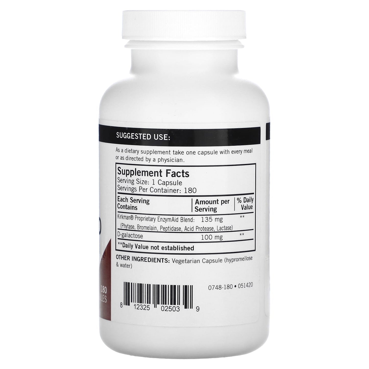 Kirkman Labs, Enzyme Aid, 180 Capsules - Image 2