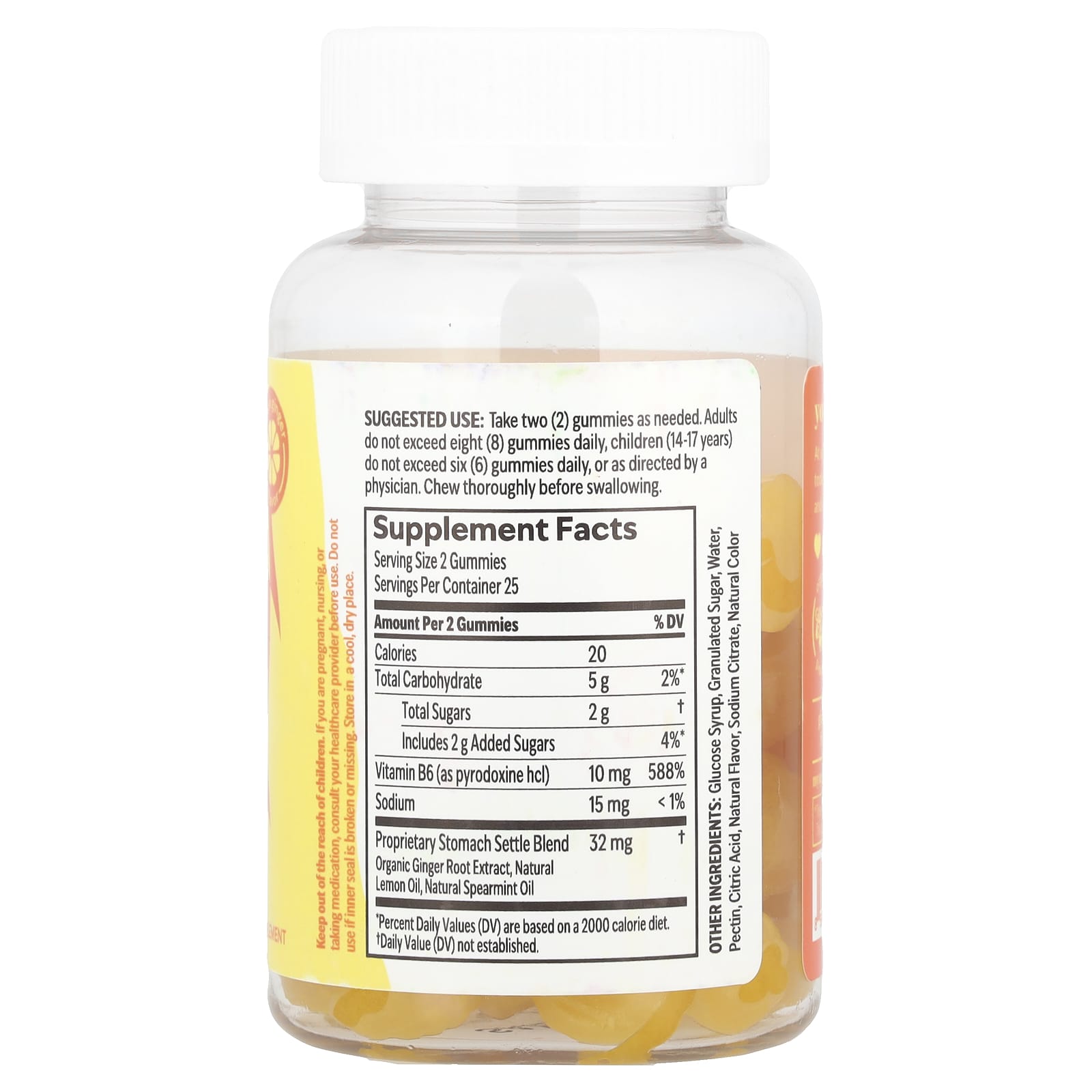 UpSpring, Stomach Settle® Gummies, Lemon Ginger, 50 Vegan Gummies - Image 2