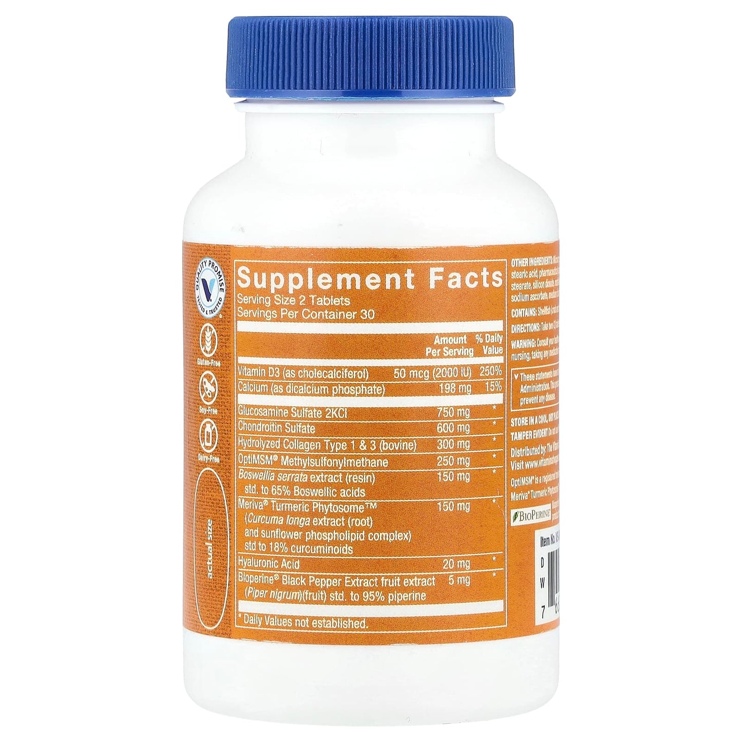 The Vitamin Shoppe, Ultimate Gold Joint Care, 60 Tablets - Image 2