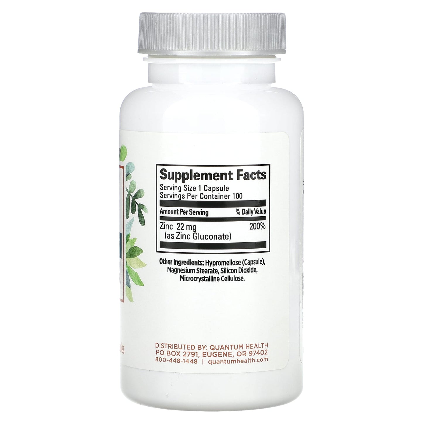 Quantum Health, Zinc, 22 mg , 100 Capsules - Image 2