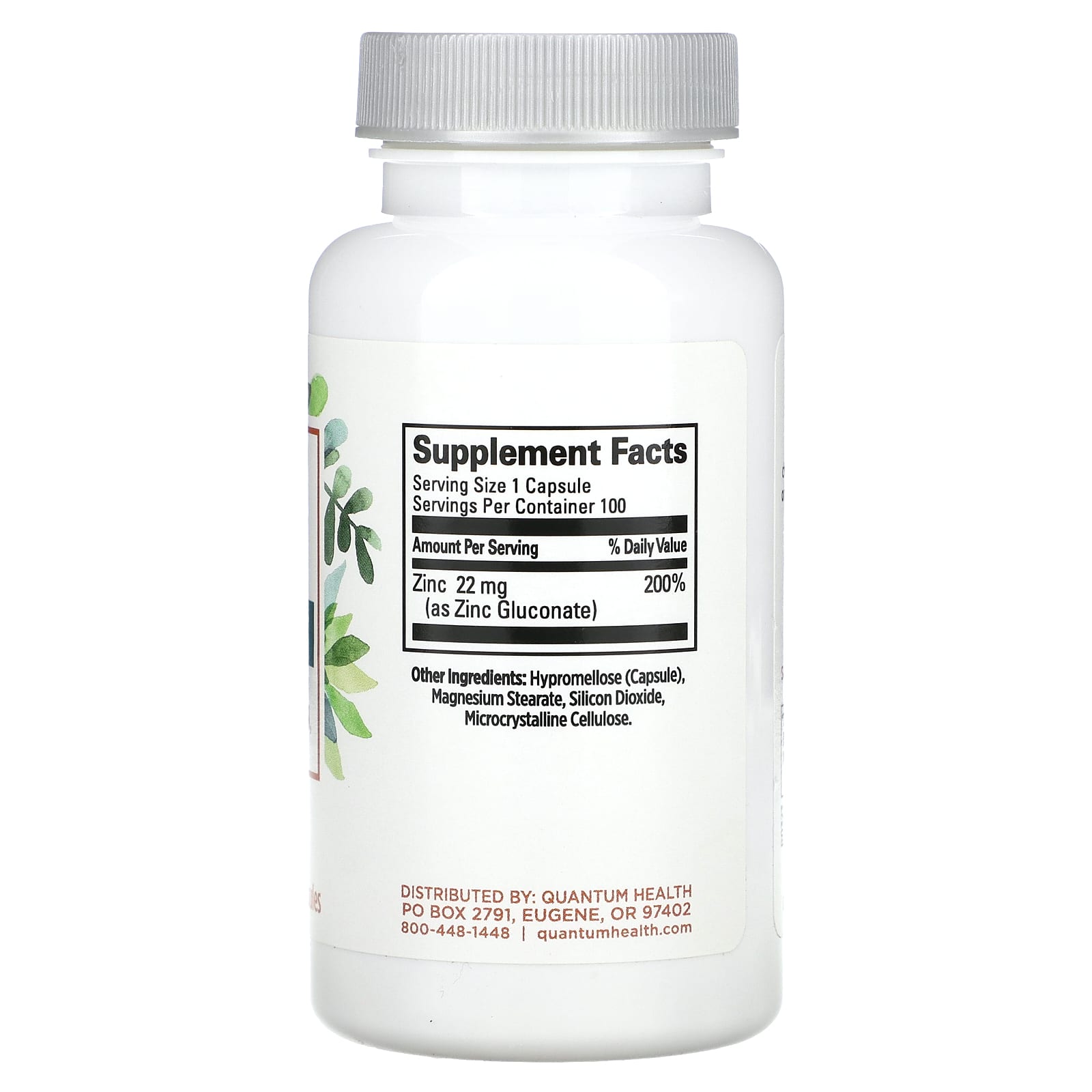 Quantum Health, Zinc, 22 mg , 100 Capsules - Image 2