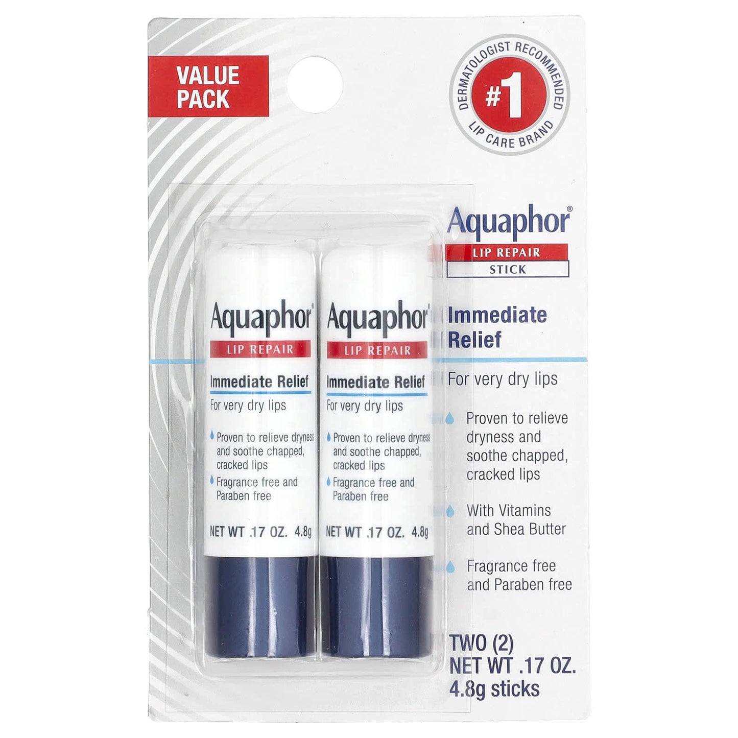 Aquaphor Lip Repair Stick for Dry, Chapped Lips - 2 Sticks - Image 2