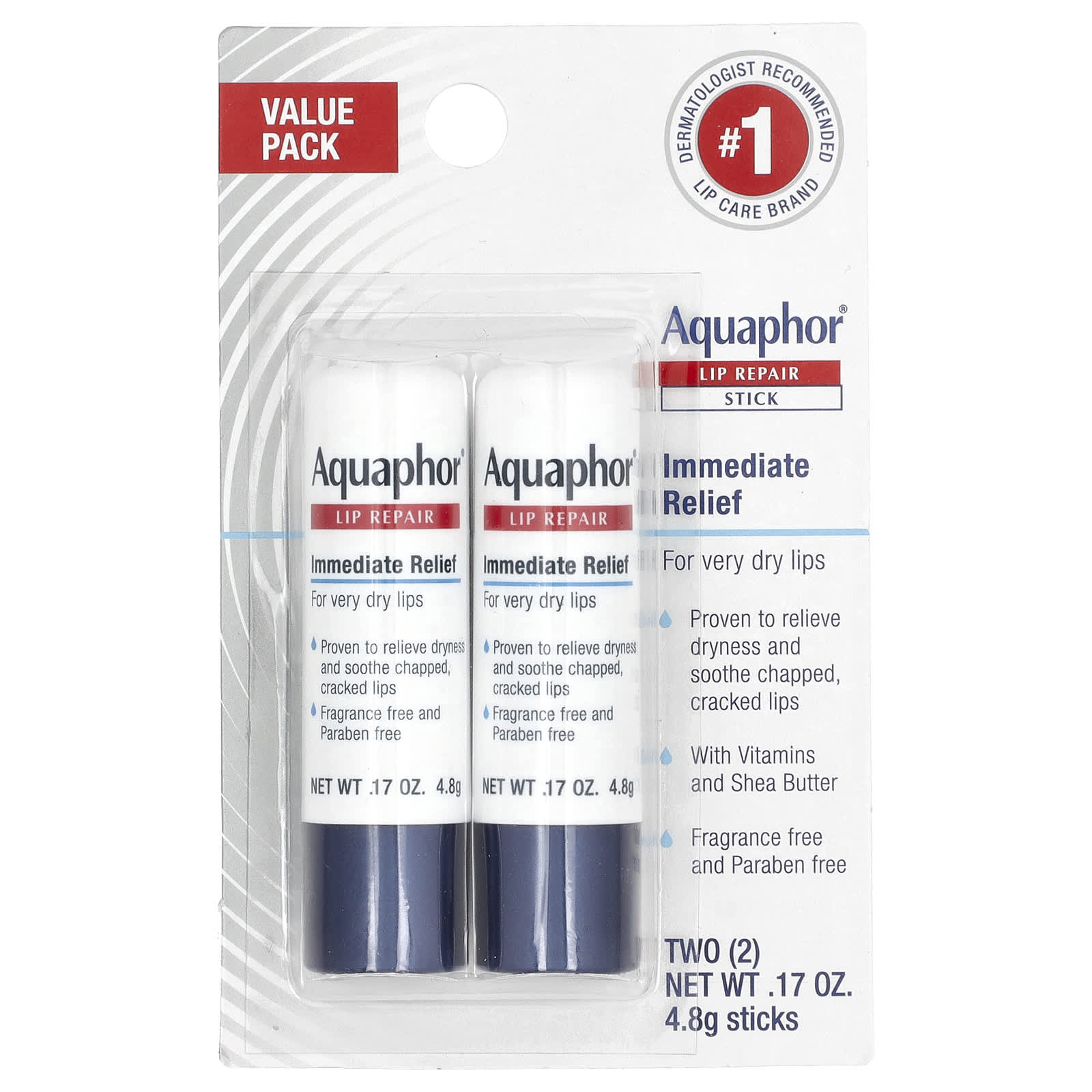 Aquaphor Lip Repair Stick for Dry, Chapped Lips - 2 Sticks - Image 2