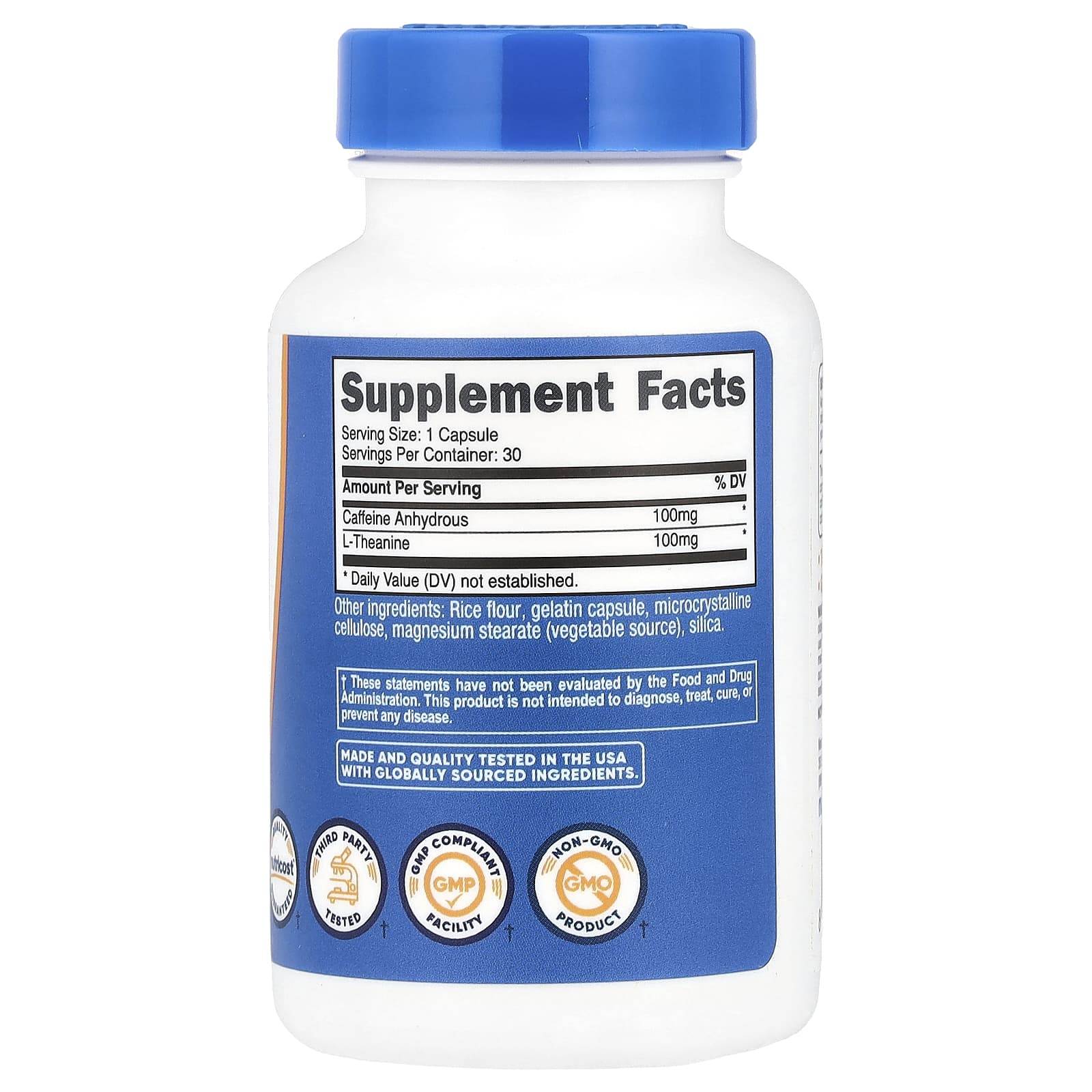 Nutricost, Caffeine With L-Theanine, 30 Capsules - Image 2