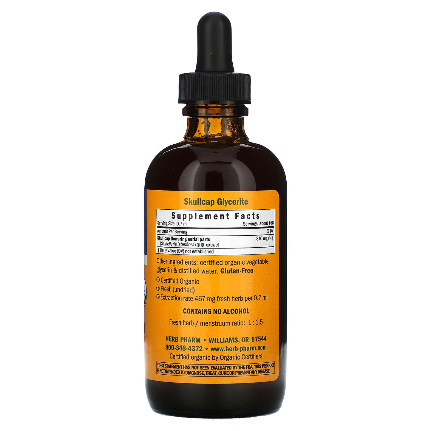 Organic Skullcap Tonic by Herb Pharm, Non-Alcoholic, 4 fl oz - Image 2