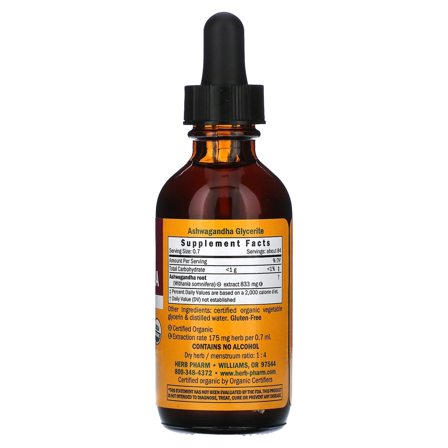 Ashwagandha Supplement by Herb Pharm - Organic & Gluten-Free - Image 2