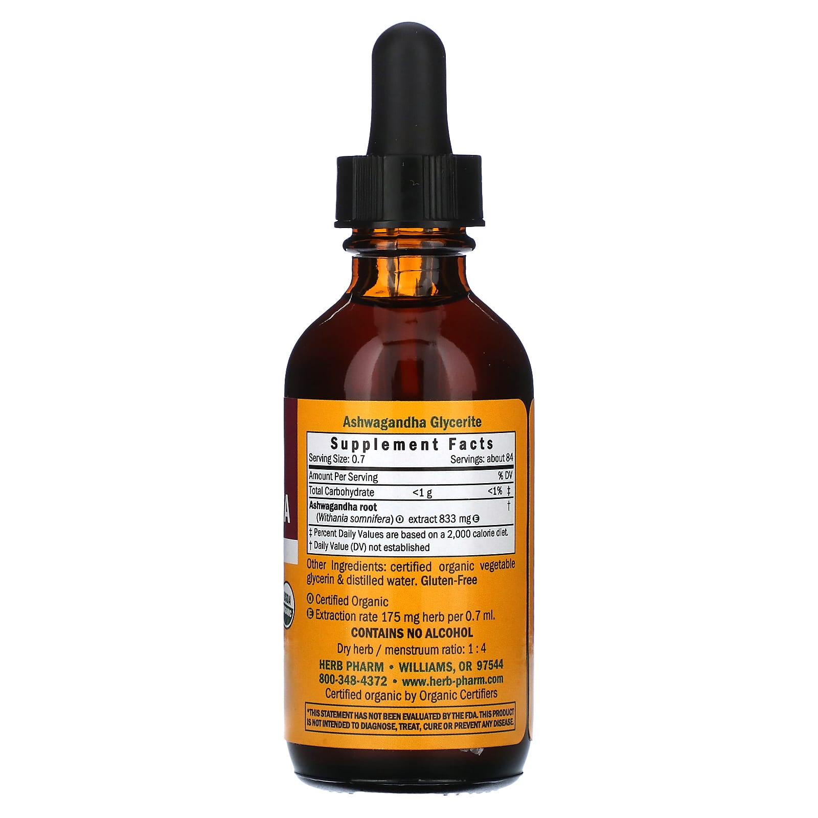 Ashwagandha Supplement by Herb Pharm - Organic & Gluten-Free - Image 2
