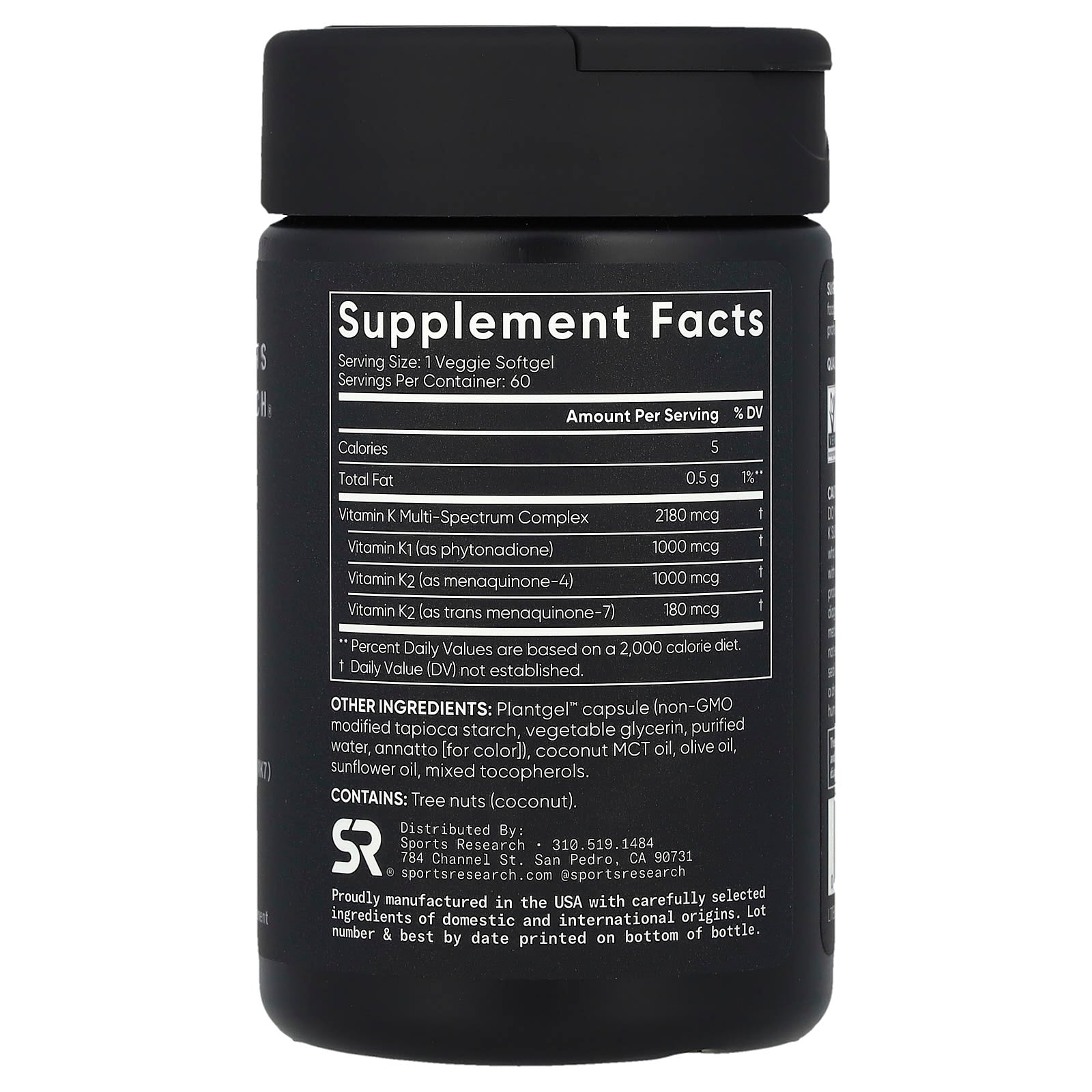 Sports Research, Vitamin K, Multi-Spectrum, 60 Veggie Softgels - Image 2