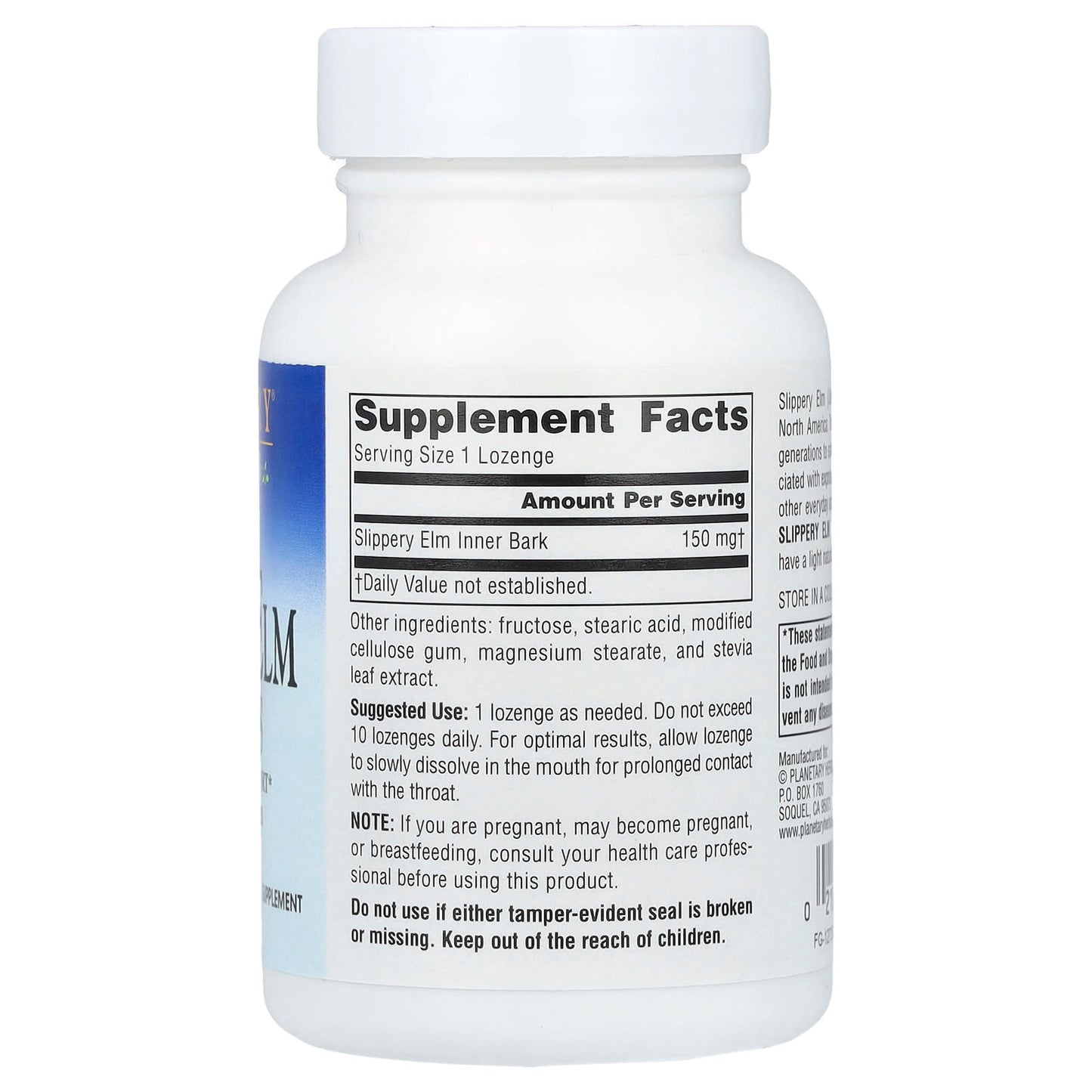 Planetary Herbals, Slippery Elm Lozenges, Unflavored, 150 mg, 100 Lozenges - Image 2