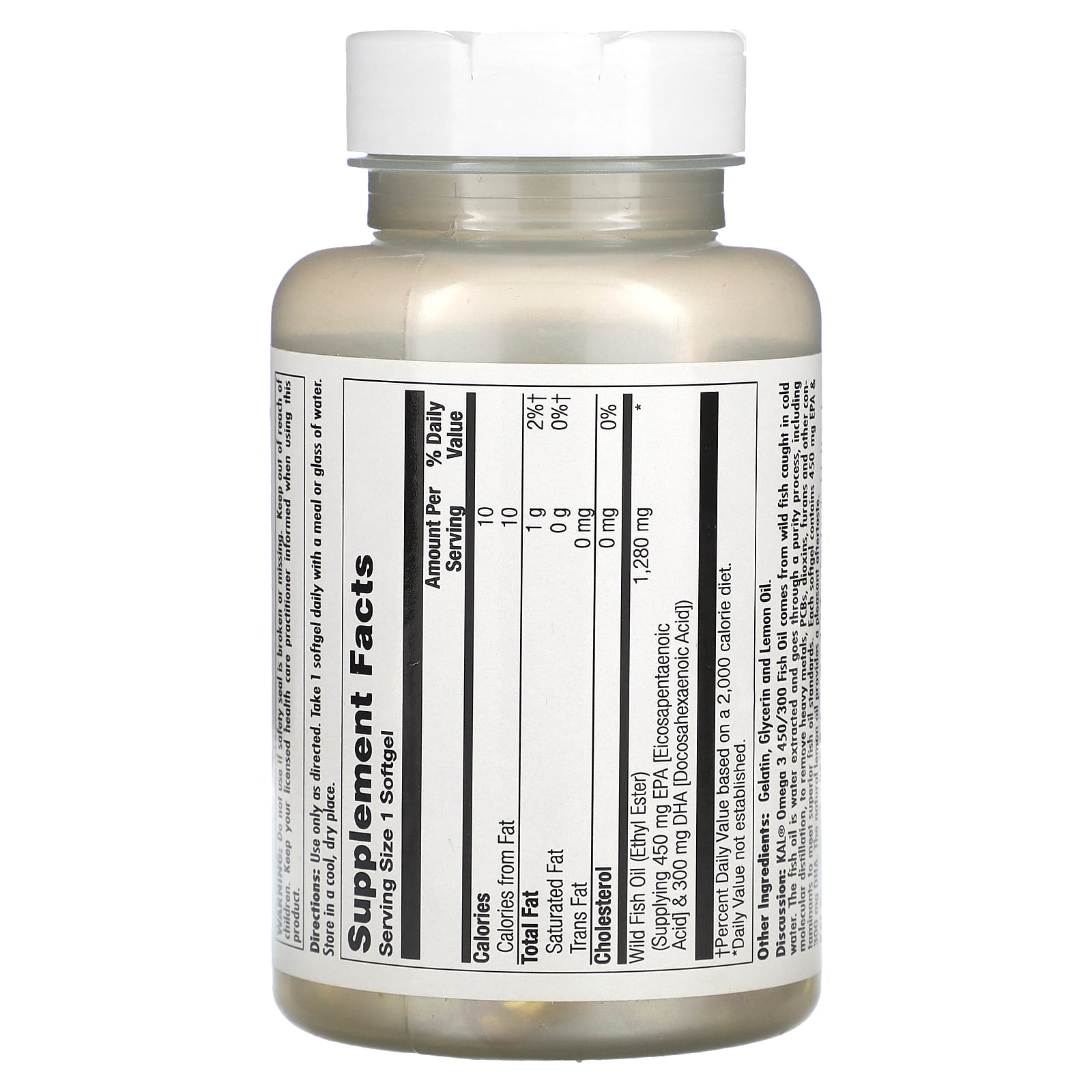 KAL, Omega 3 450/300, 60 Softgels (1,280 mg per Softgel) - Image 2