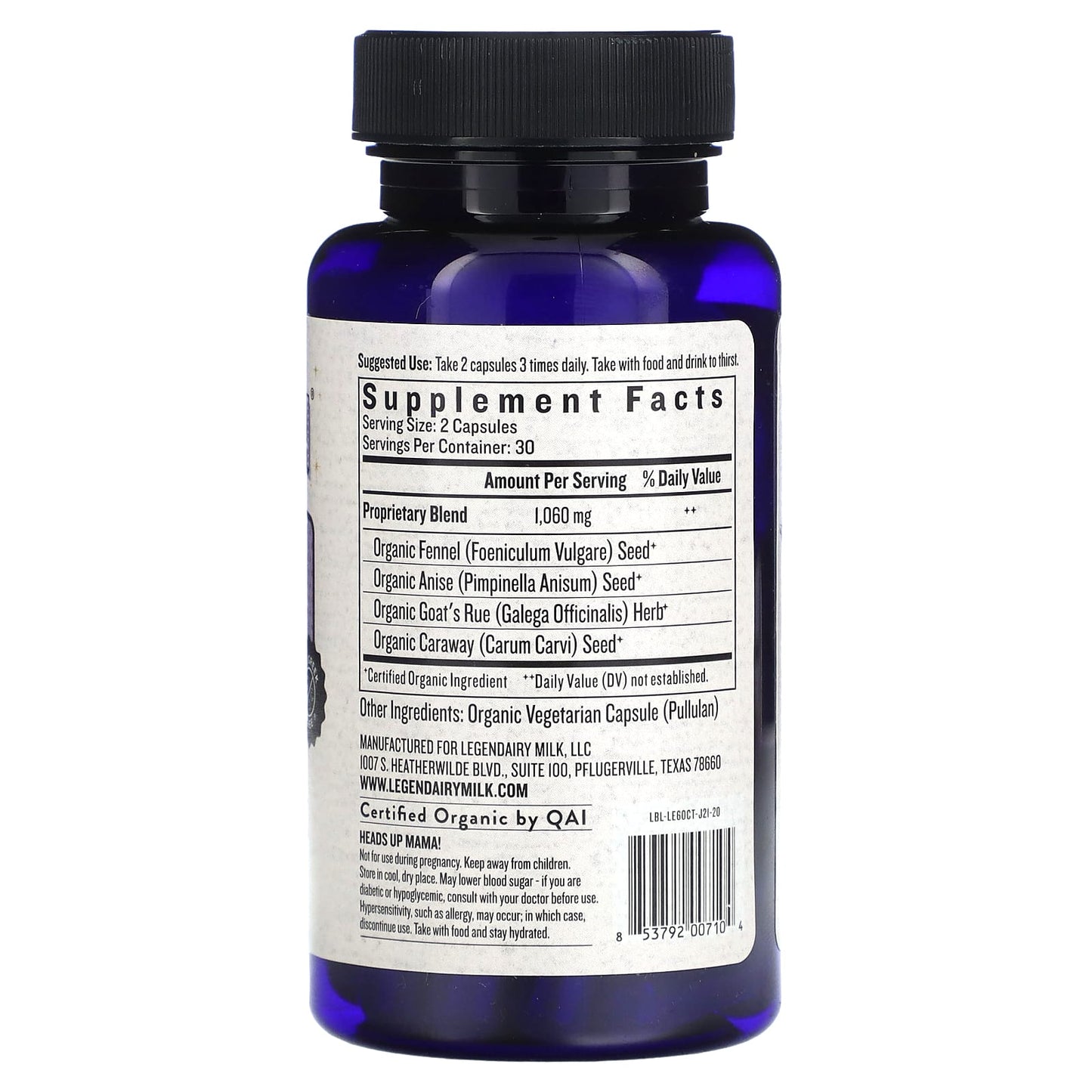 Legendairy Milk, Lechita, 60 Vegetarian Capsules - Image 2