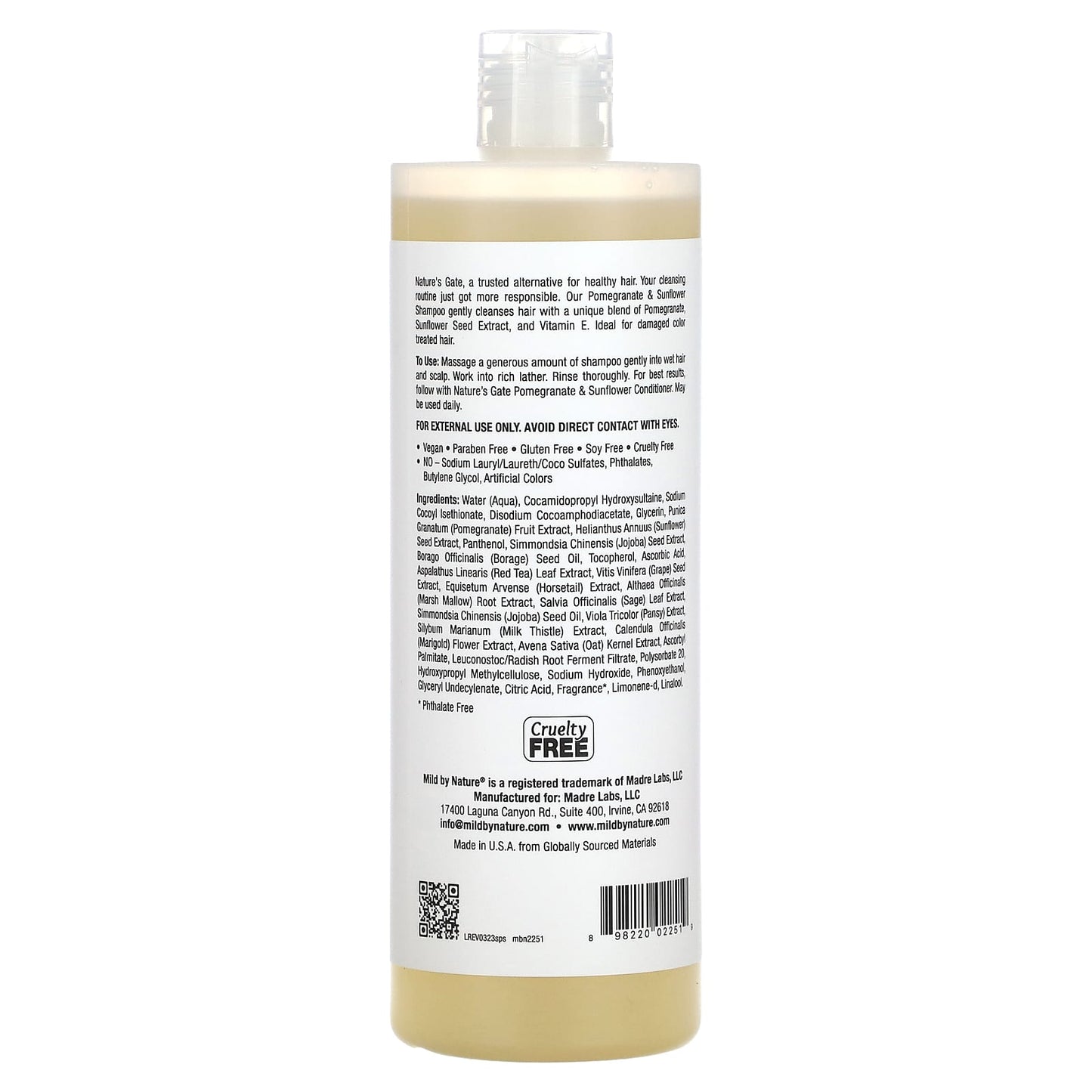 Pomegranate & Sunflower Shampoo for Color-Treated Hair - Mild by Nature - Image 2