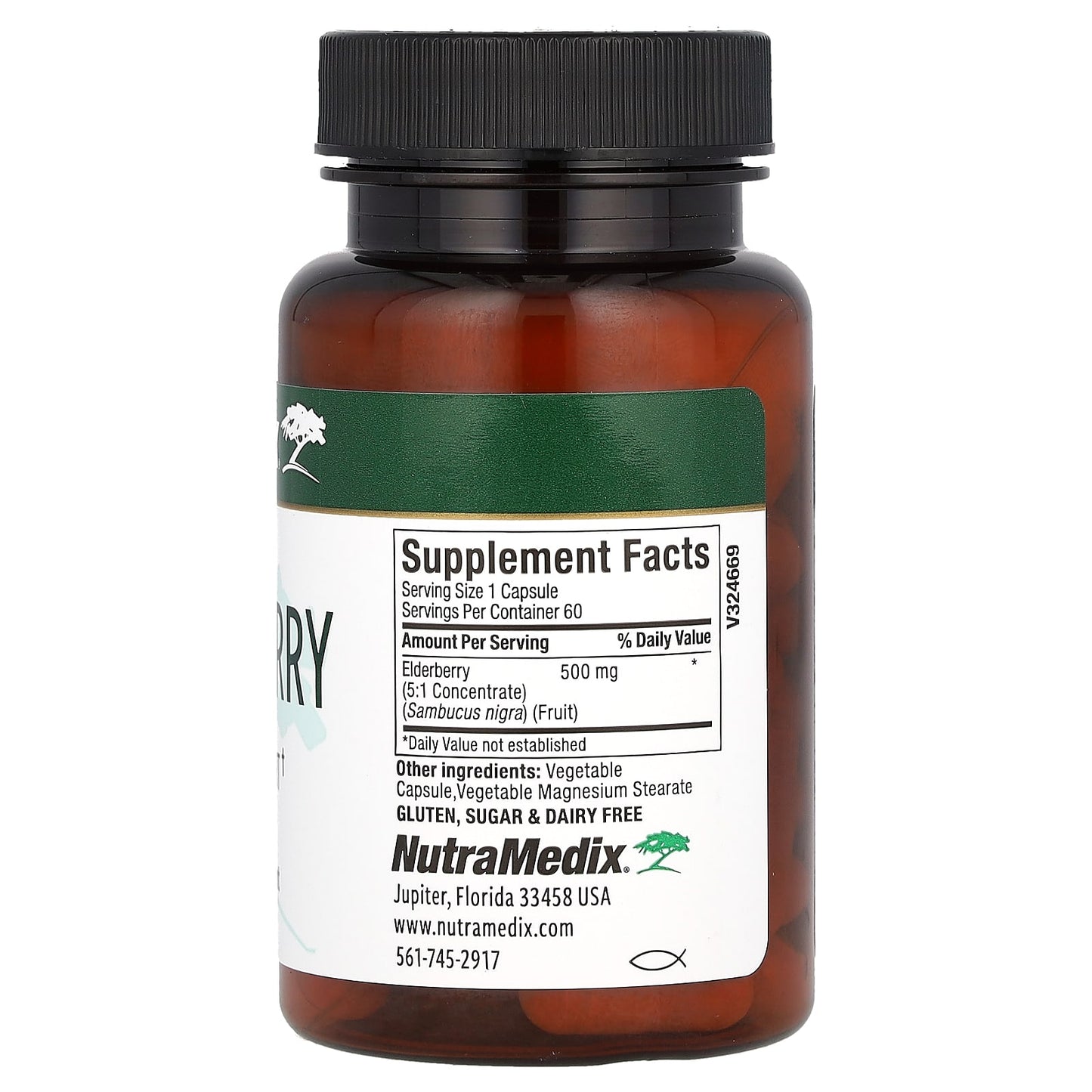 NutraMedix, Elderberry, Immune Support, 500 mg, 60 Vegetable Capsules - Image 2