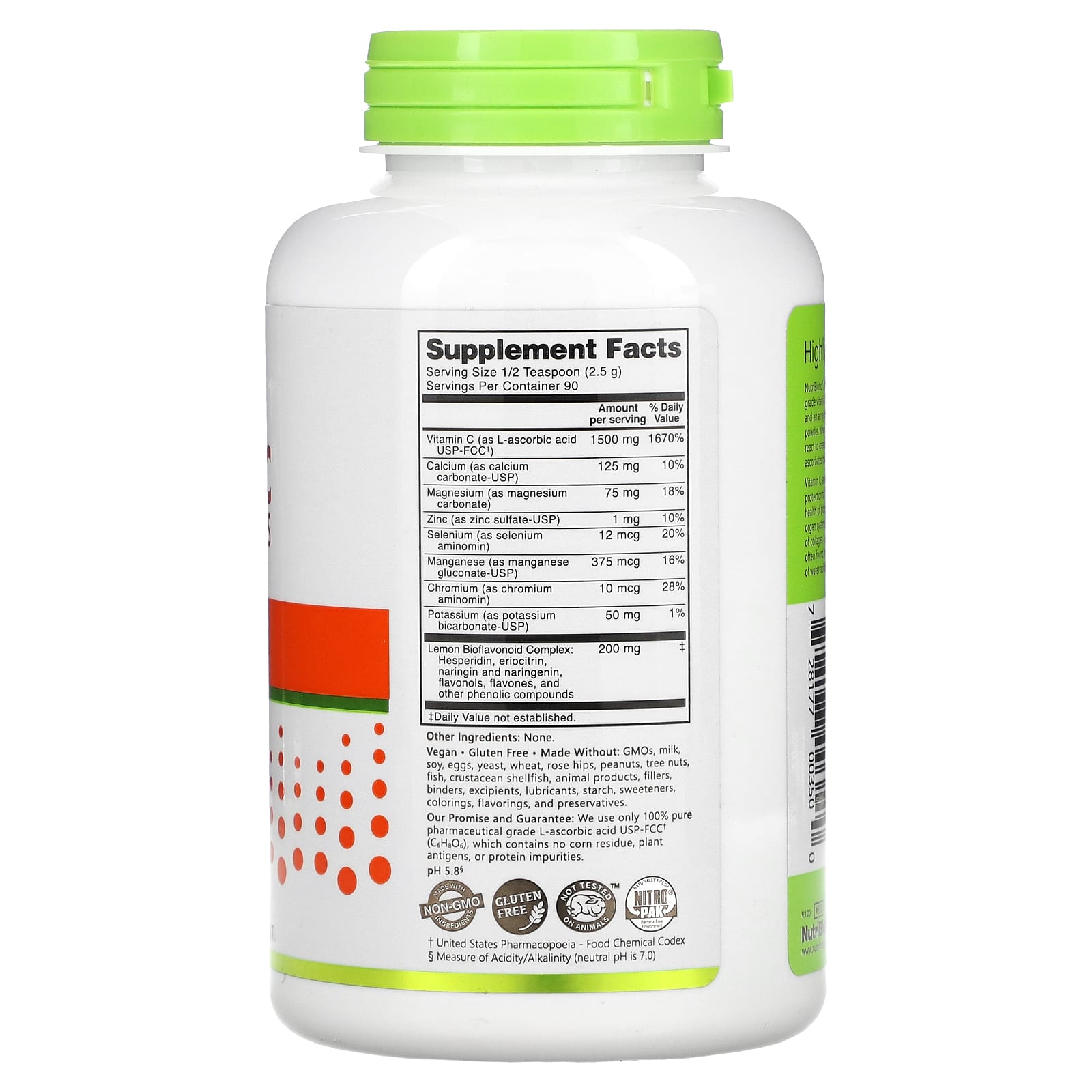 NutriBiotic, Immunity, Ascorbate Bio-C, Vitamin C with Bioflavonoids And Minerals, 8 oz (227 g) - Image 2