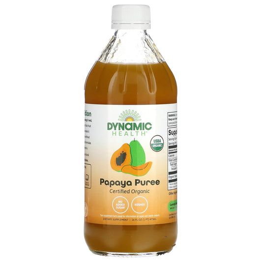 USDA Organic Papaya Puree 473ml Concentrate by Dynamic Health - Image 1