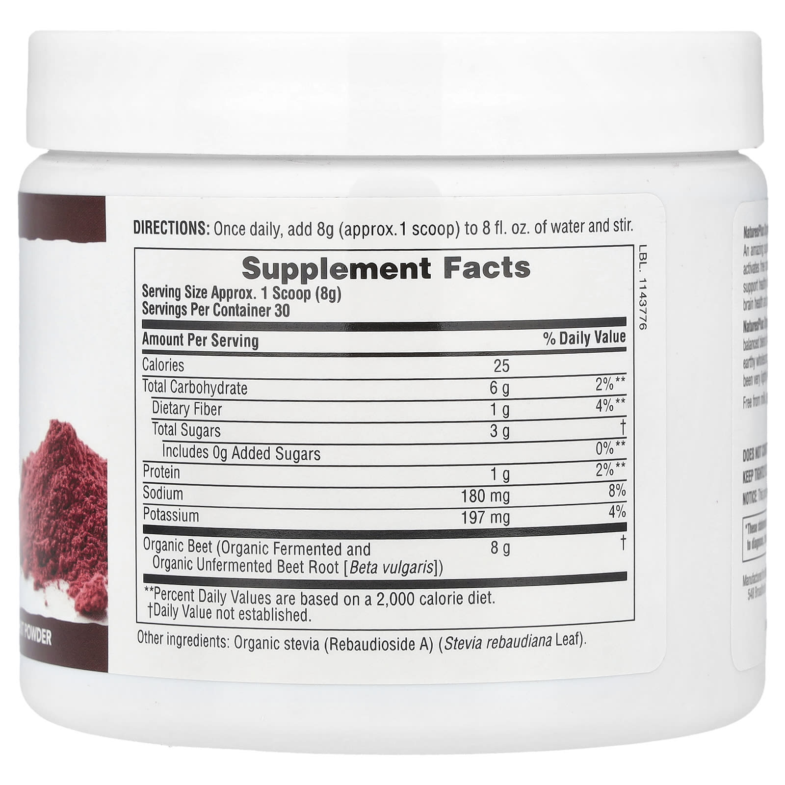 NaturesPlus, Organic Beet, 0.53 lbs (240 g) - Image 2