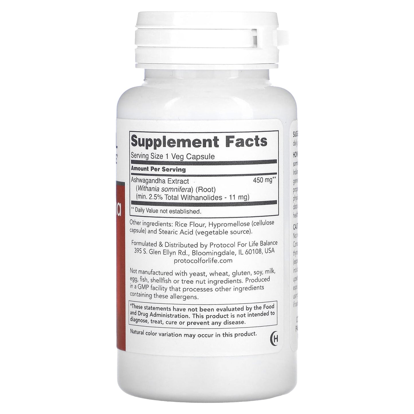 Protocol for Life Balance, Ashwagandha Extract, 450 mg , 90 Veg Capsules - Image 2