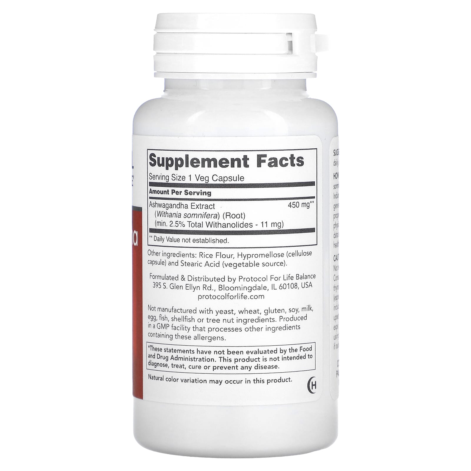 Protocol for Life Balance, Ashwagandha Extract, 450 mg , 90 Veg Capsules - Image 2