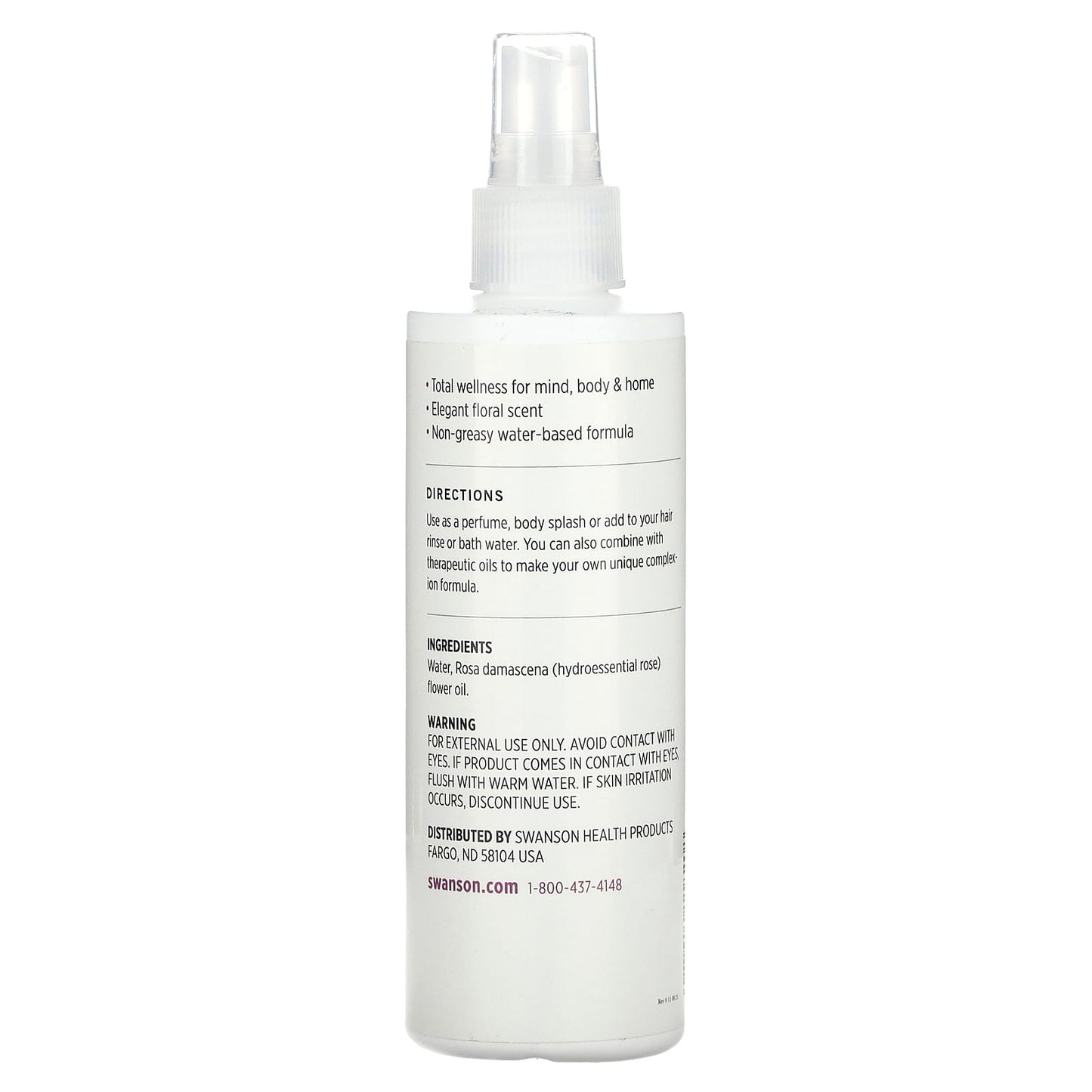 Swanson, Rosewater Mist, 8 fl oz (240 ml) - Image 2