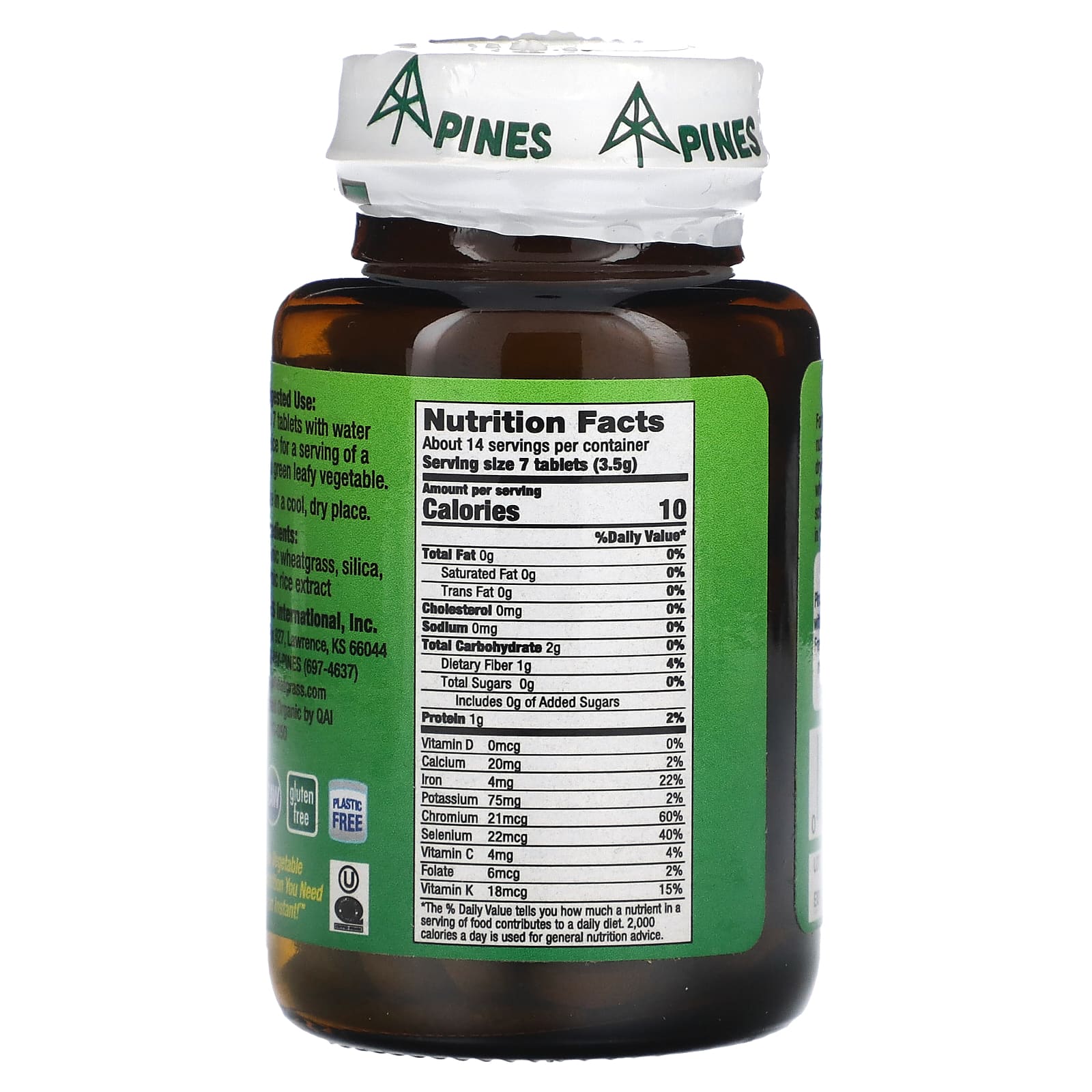 Pines International, Wheat Grass, 100 Tablets - Image 2