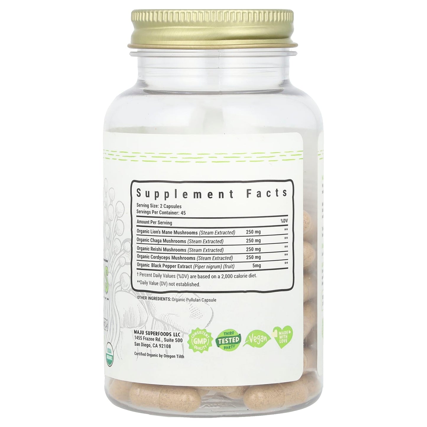 Maju Superfoods, Mental Mushrooms, 90 Capsules - Image 2