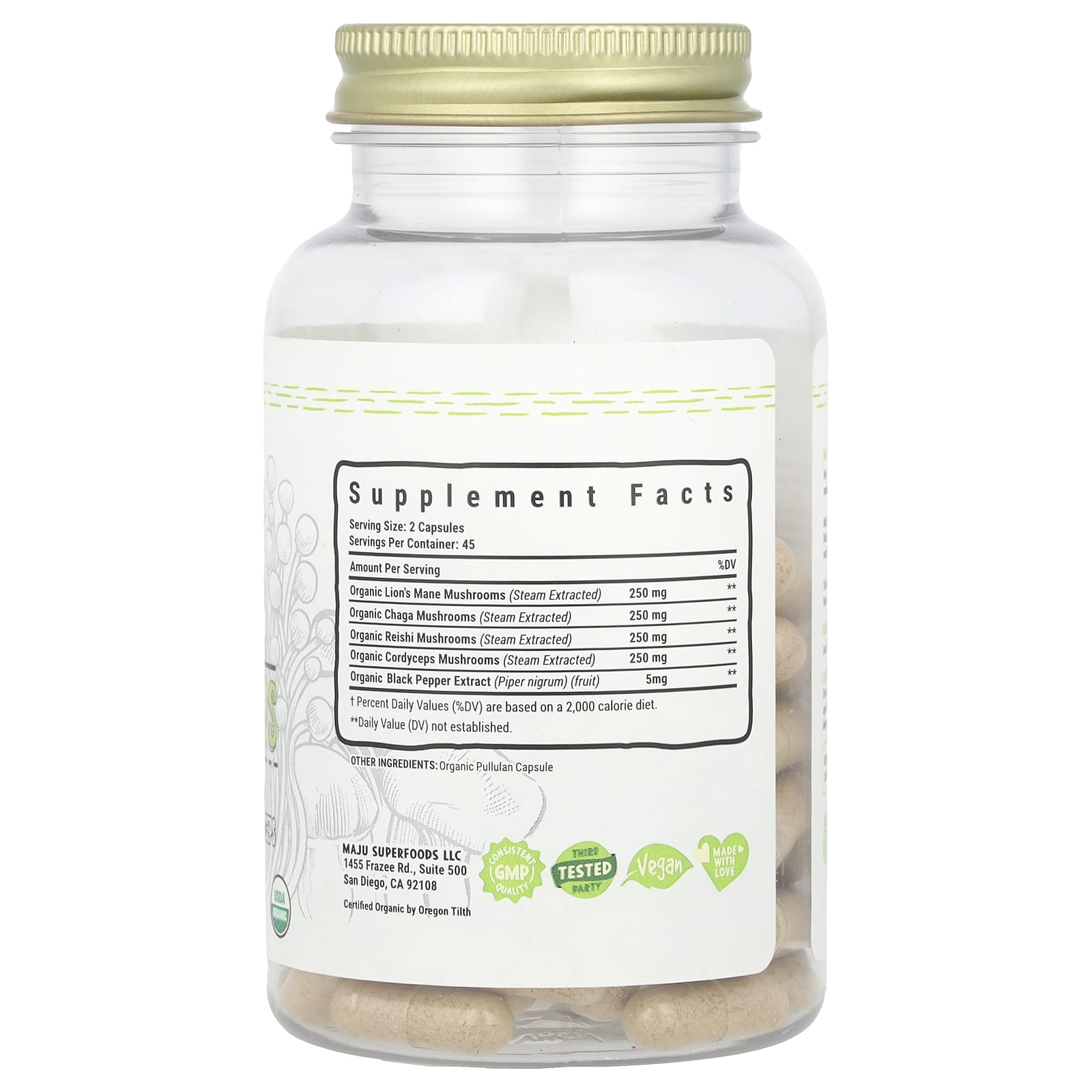Maju Superfoods, Mental Mushrooms, 90 Capsules - Image 2