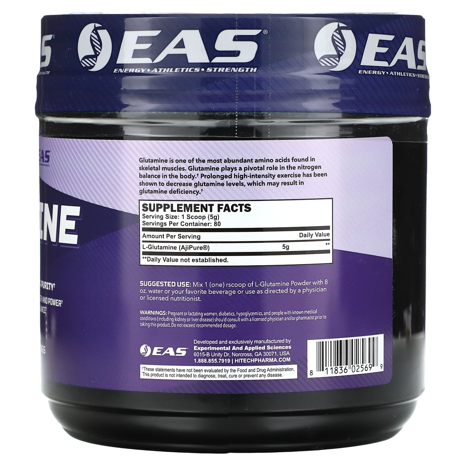 Optimize Muscle Growth & Recovery with EAS L-Glutamine Powder - Image 2