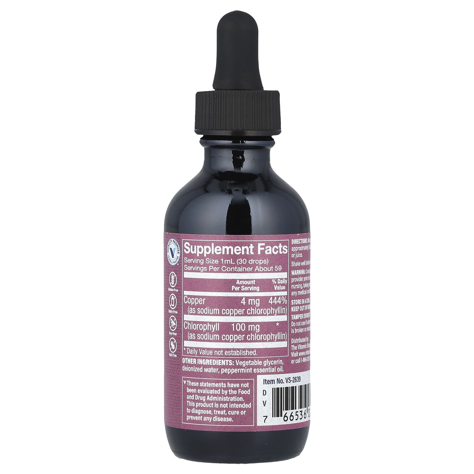 The Vitamin Shoppe, Liquid Chlorophyll, 2 fl oz (59 ml) - Image 2
