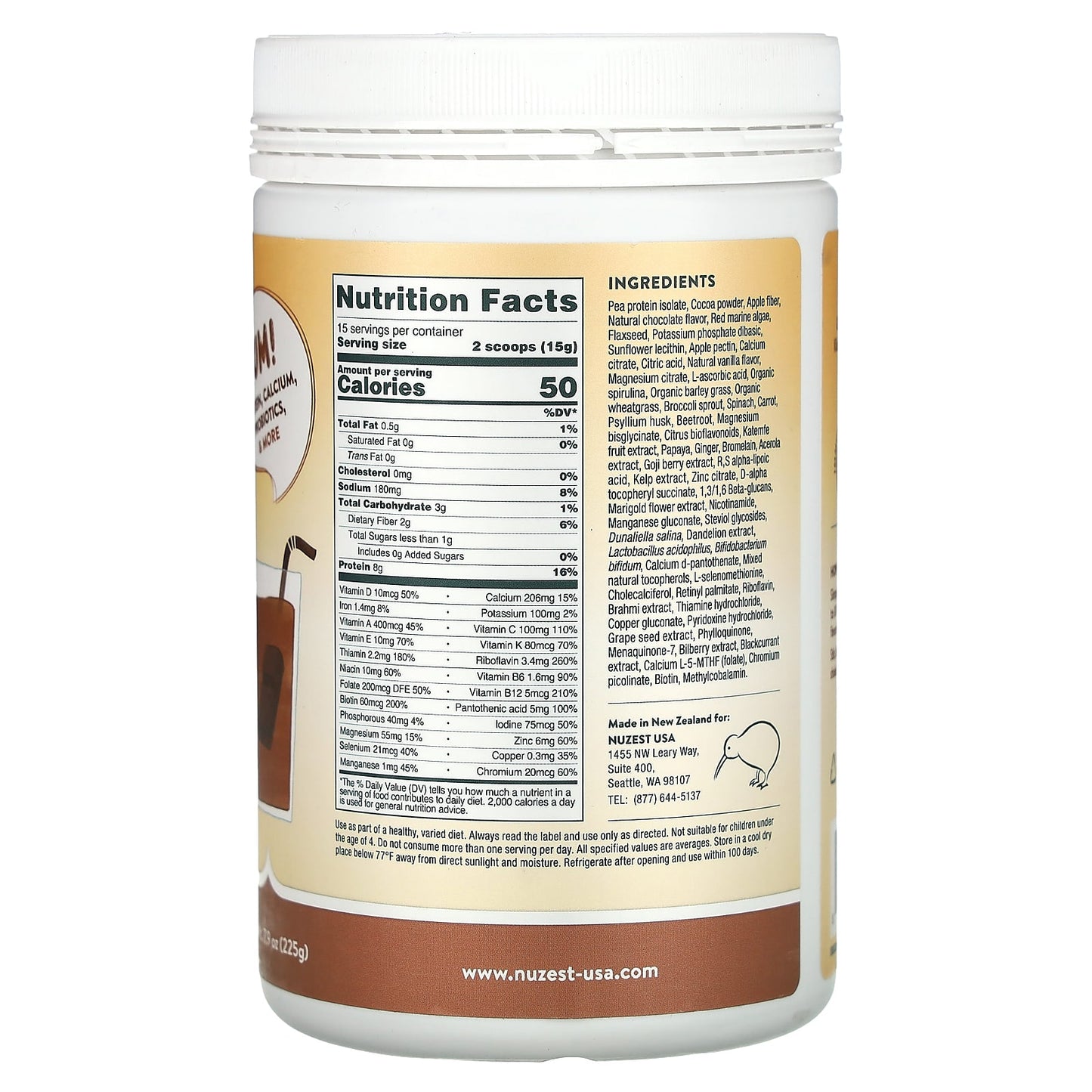 Nuzest, Kids Good Stuff, Multinutrient Drink Mix, Rich Chocolate, 7.9 oz (225 g) - Image 2