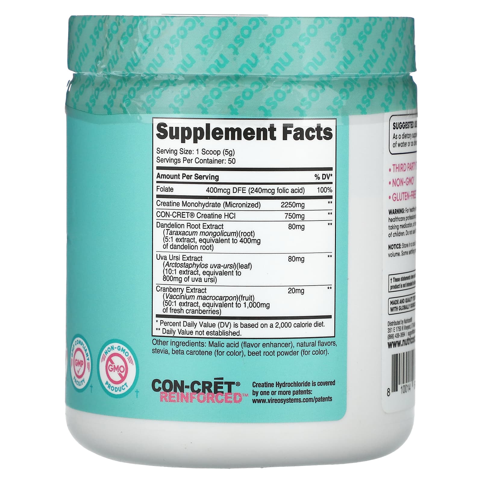 Nutricost, Women, Creatine, Peach Mango, 9.2 oz (260 g) - Image 2