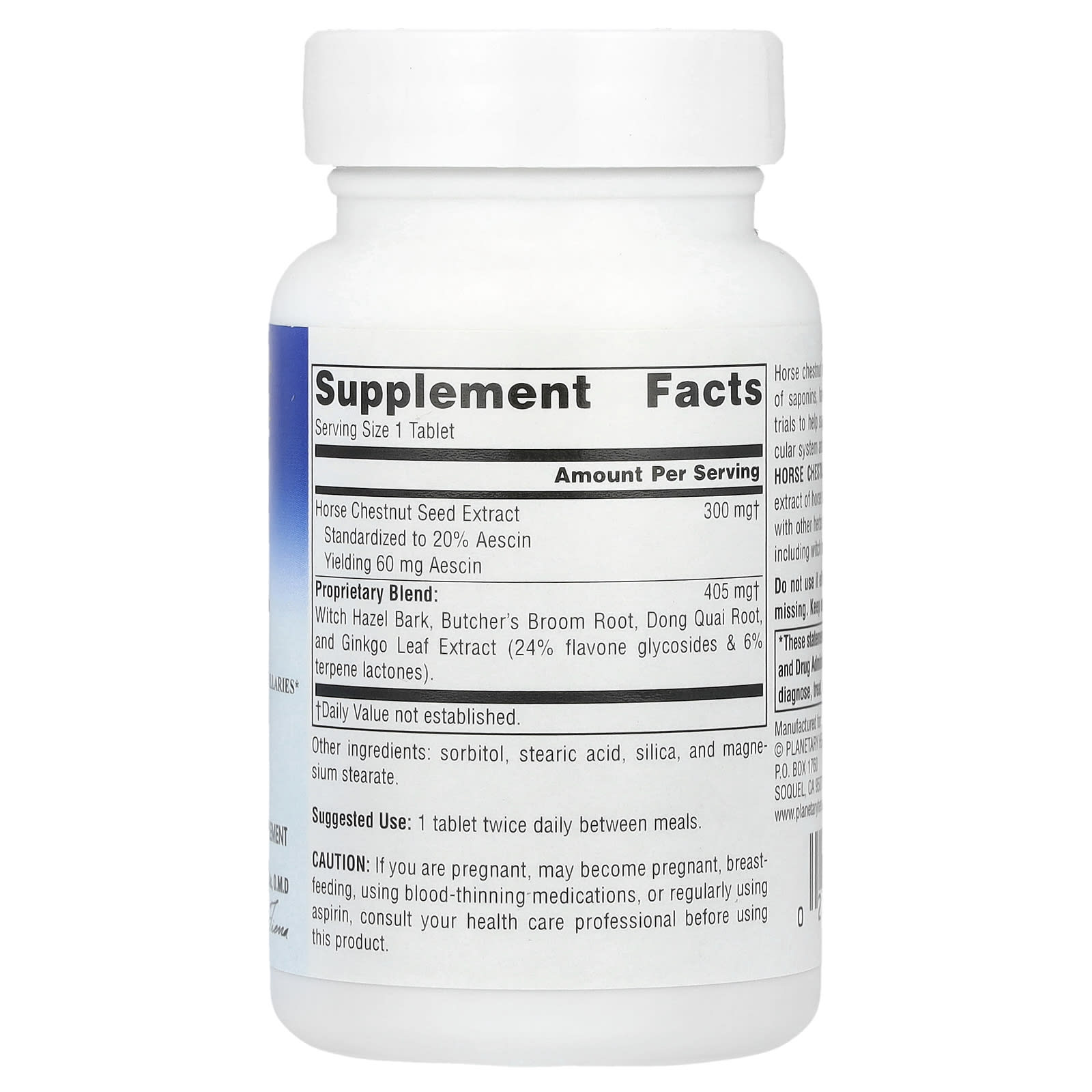 Planetary Herbals, Horse Chestnut Vein Strength™, 42 Tablets - Image 2