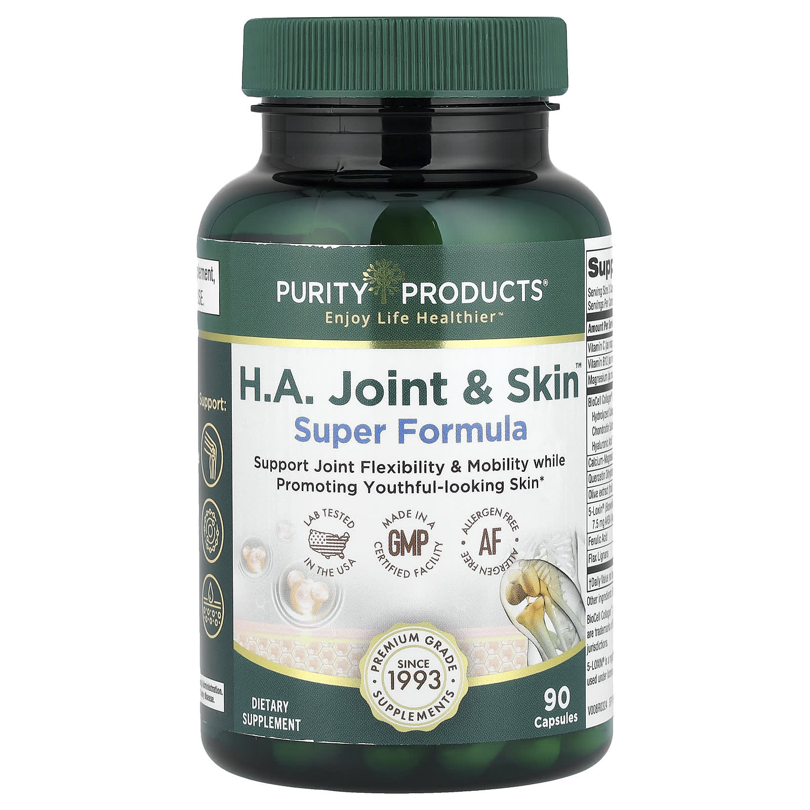Purity Products, H.A. Joint & Skin™, Super Formula, 90 Capsules - Image 1