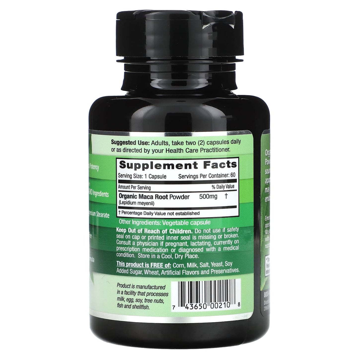 Emerald Laboratories Maca Root Supplement, 60 Capsules (500mg each) - Image 2